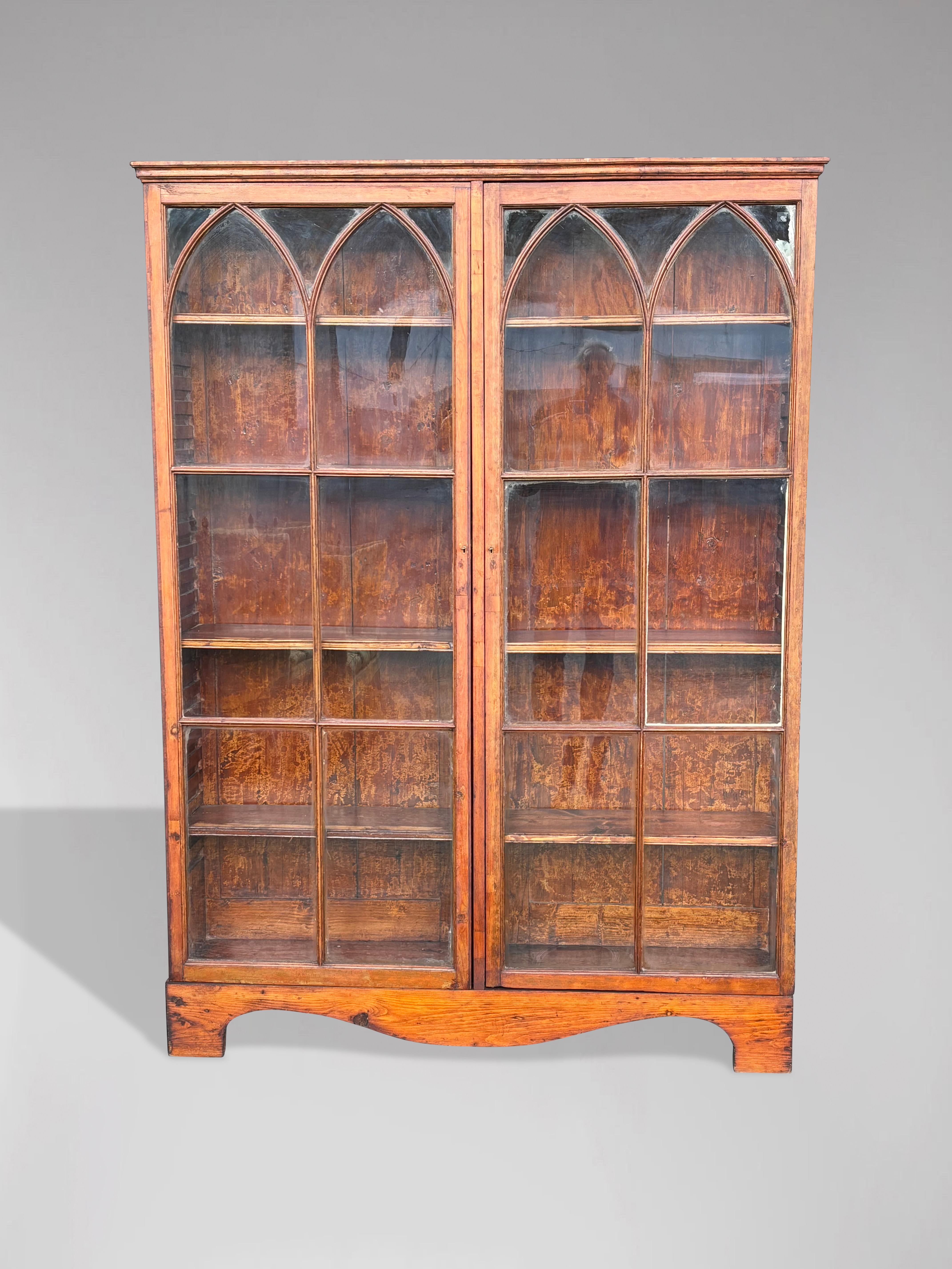 Victorian 19th Century Country House Pine Display Bookcase For Sale