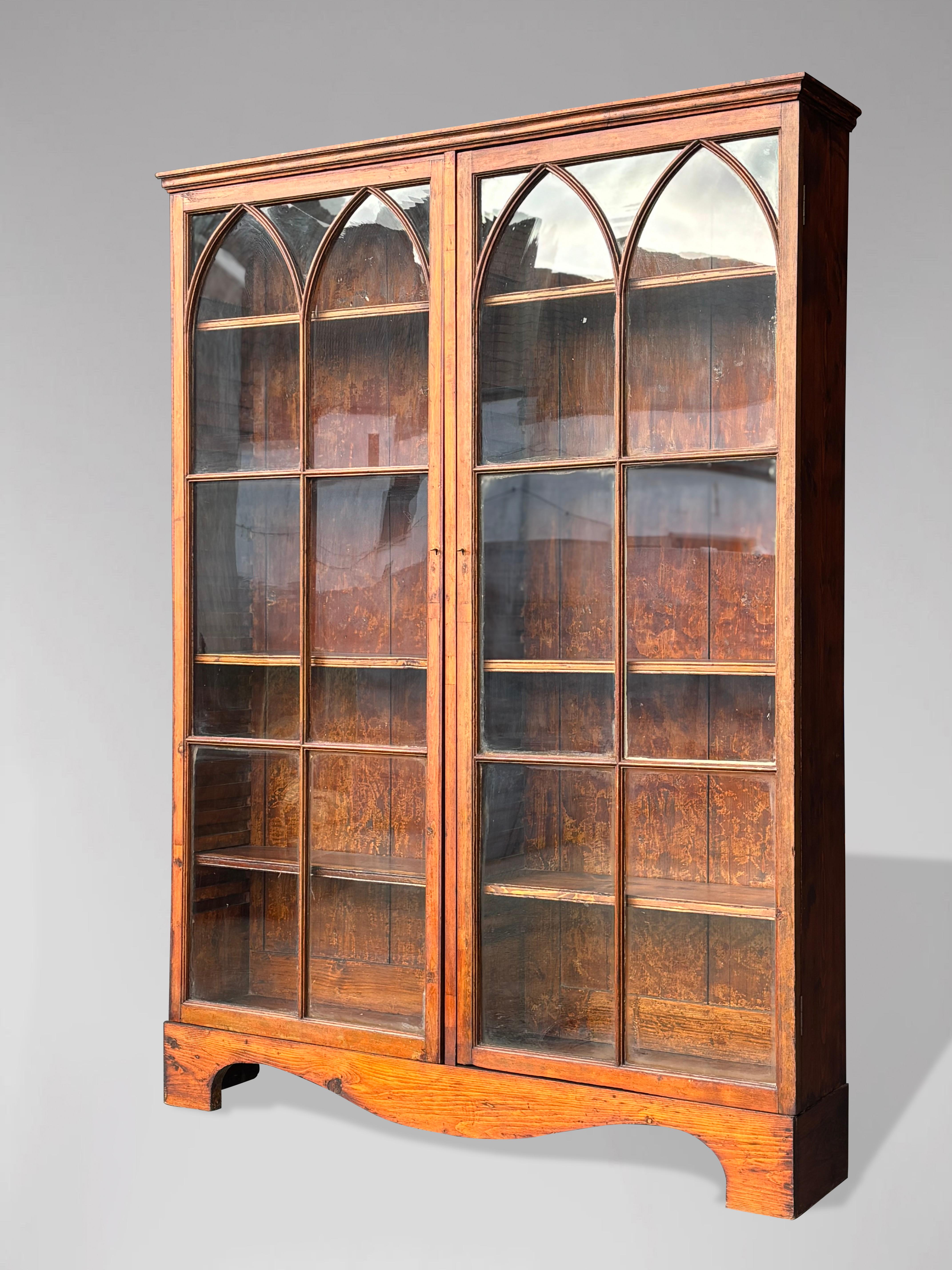 19th Century Country House Pine Display Bookcase For Sale 2