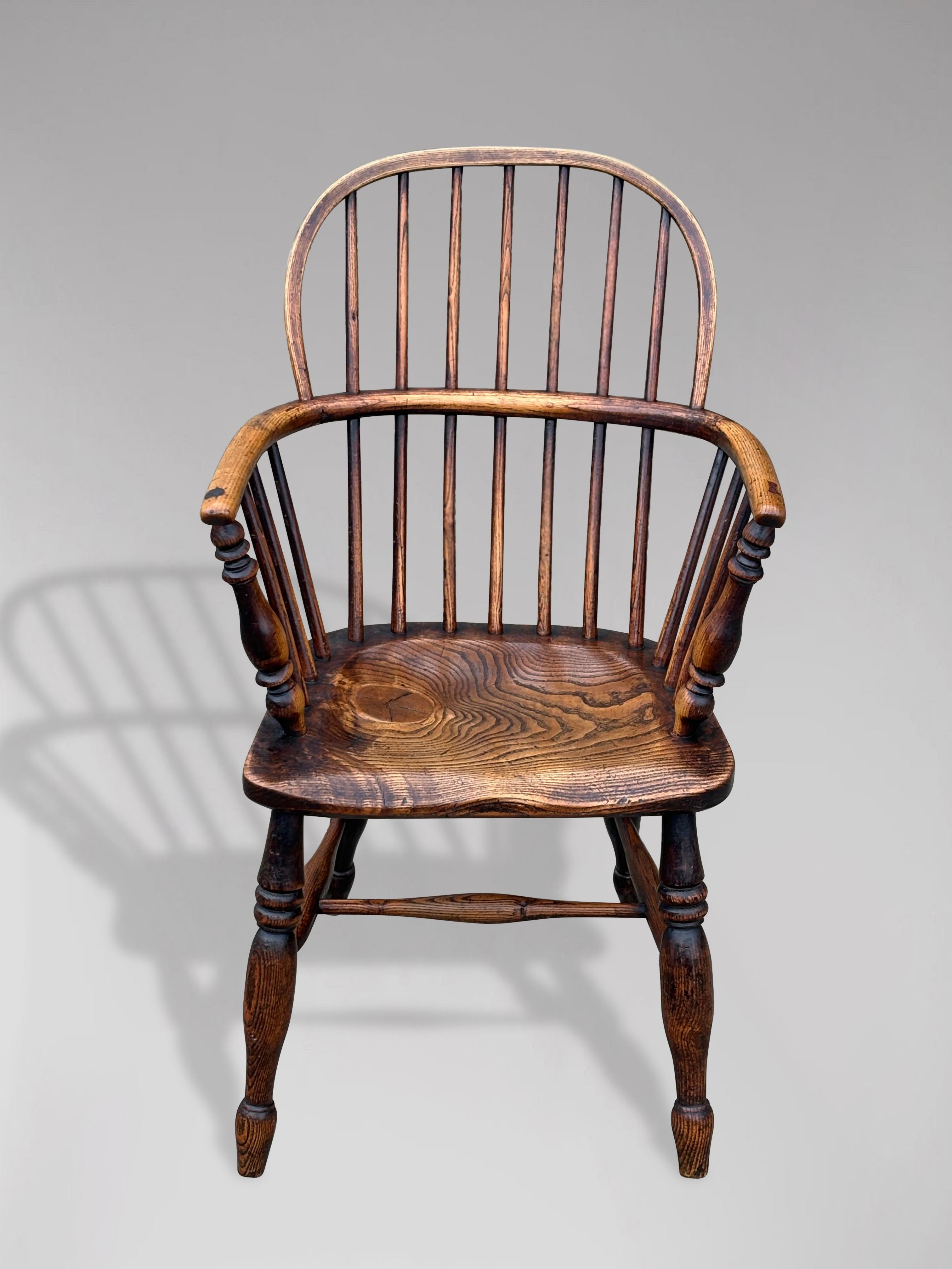 19th Century Country House Stick Back Armchair in Ash & Elm For Sale 1