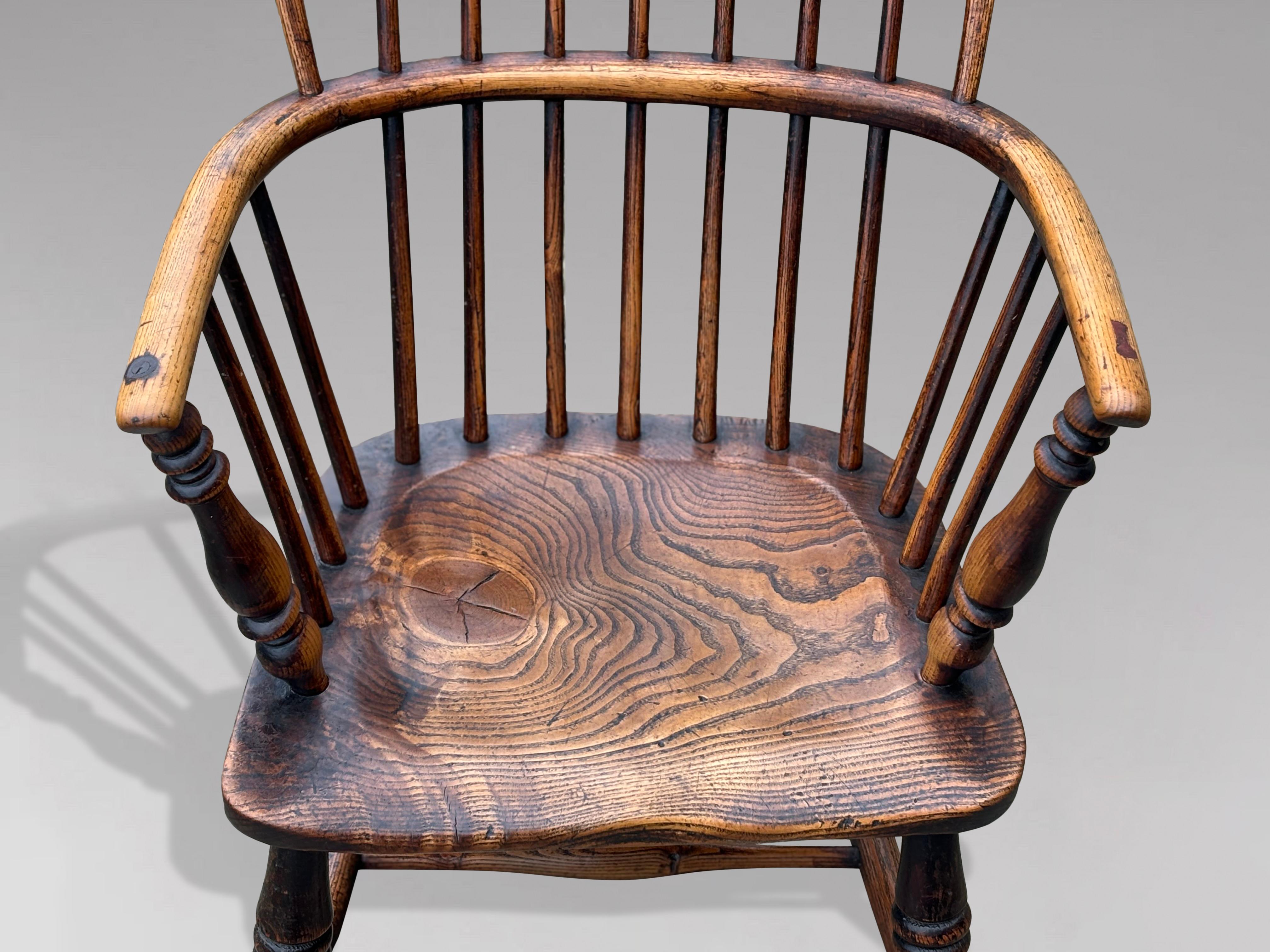 19th Century Country House Stick Back Armchair in Ash & Elm For Sale 2