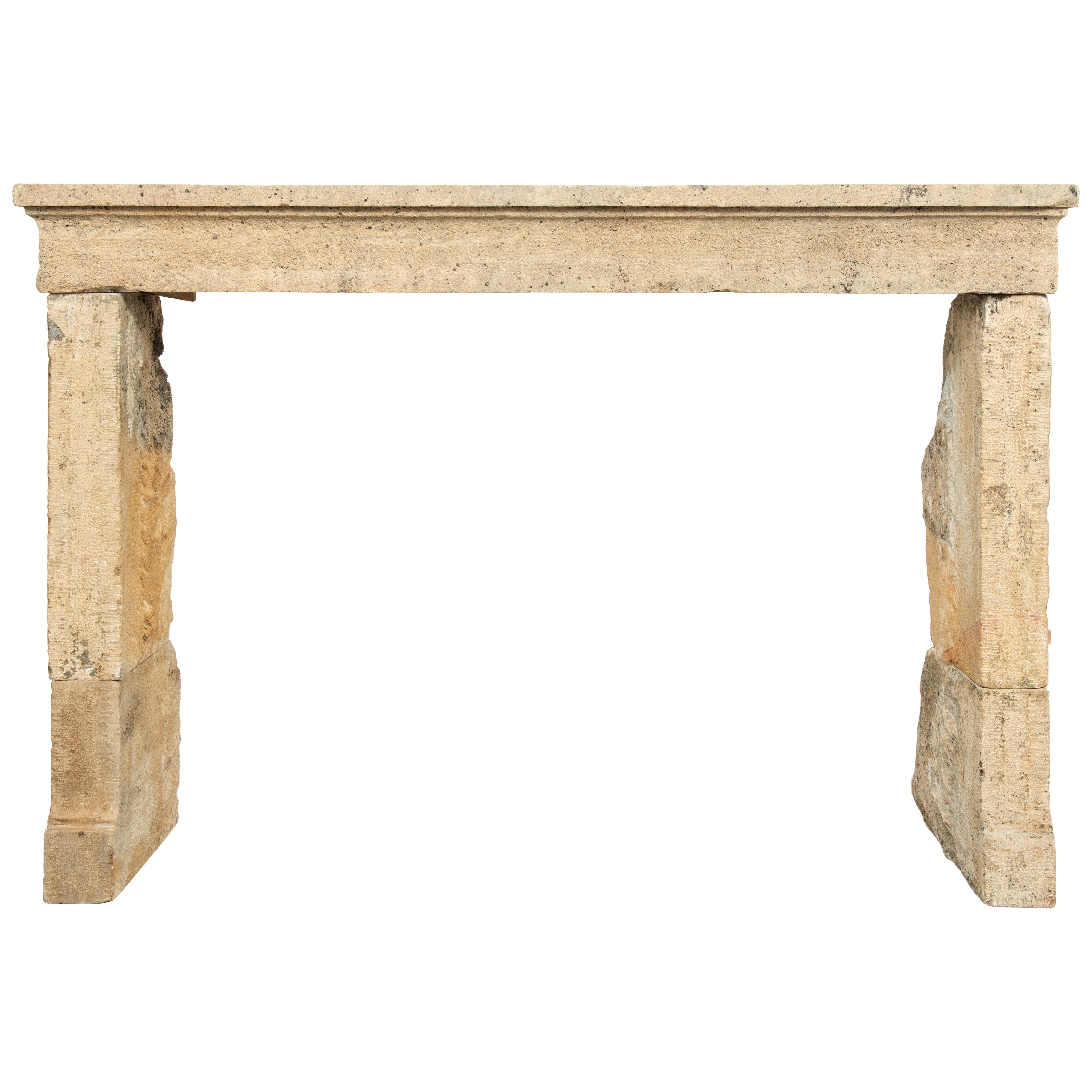 19th Century Country Living Limestone Fireplace