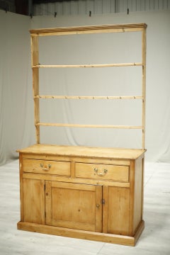 19th Century Country Pine Dresser with Plate Rack