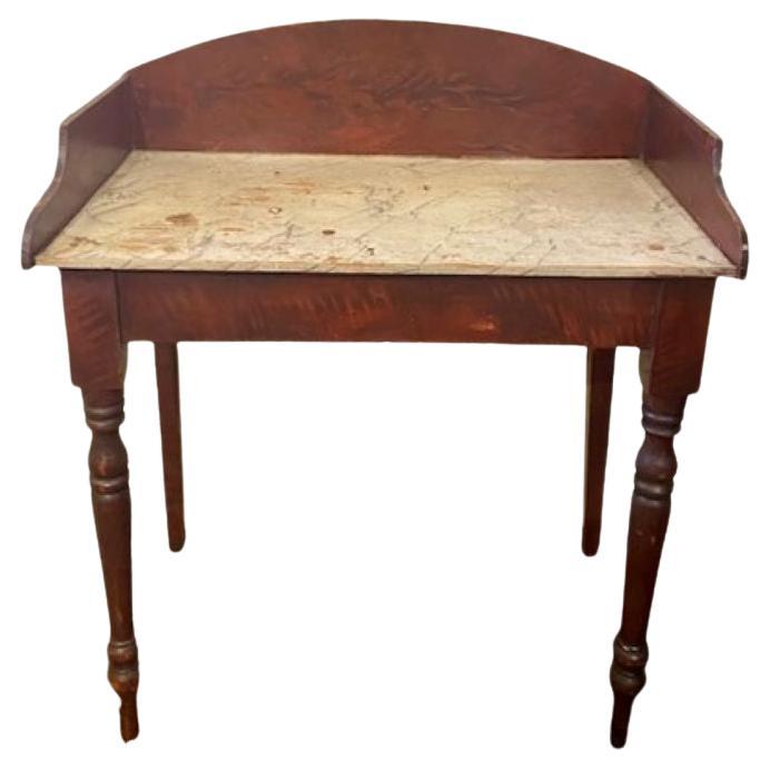 19th Century Country Sheraton Grain Painted Wash Stand