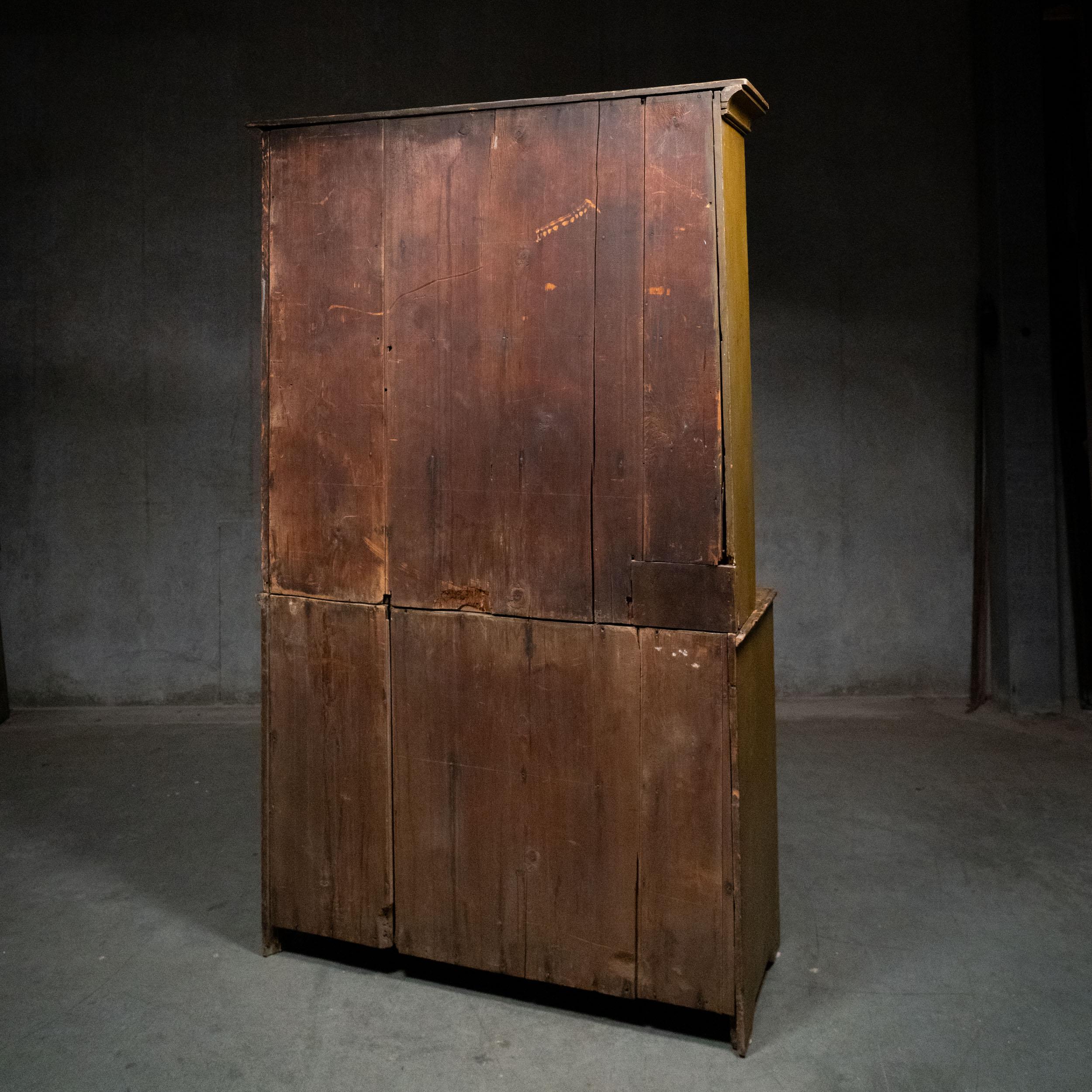 19th century country step back pine cupboard American 3