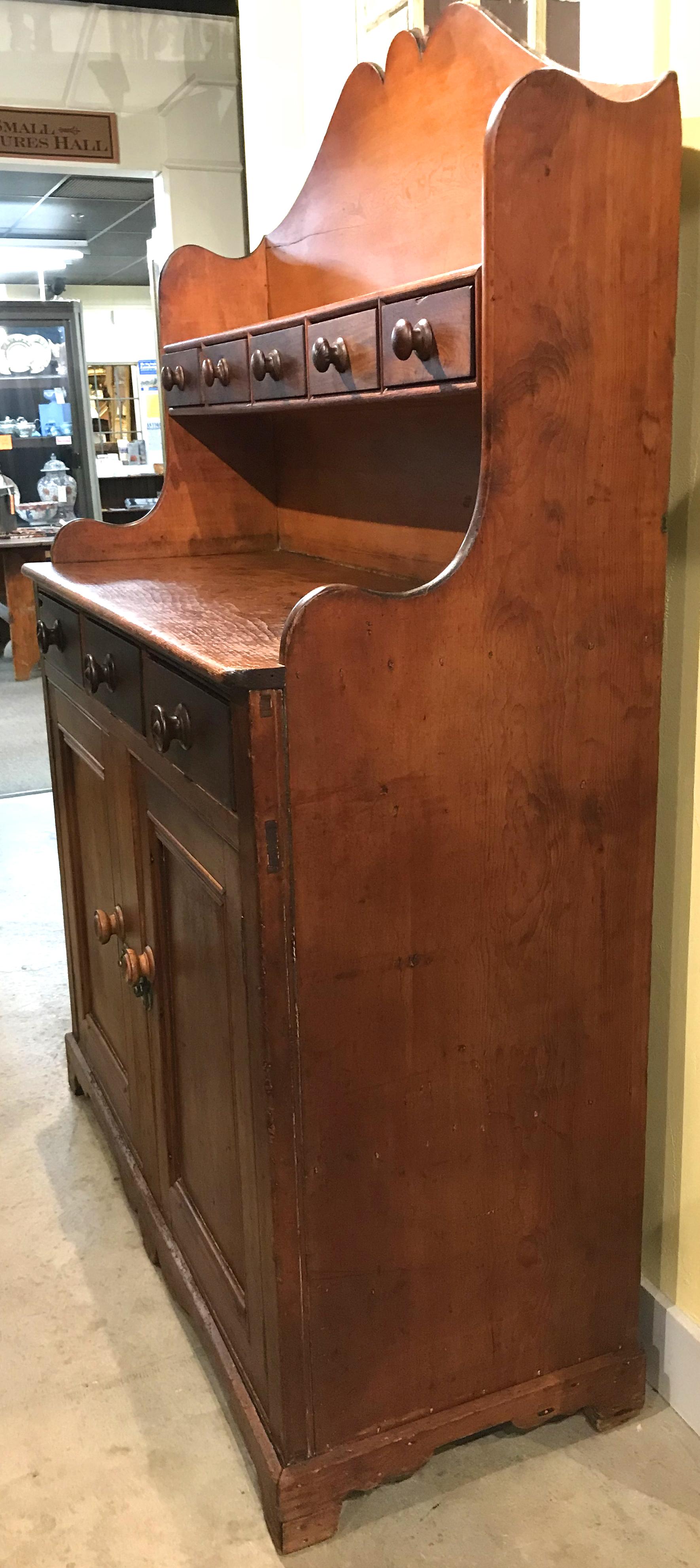 19th Century Country Step Back Server / Hutch or Cupboard, Possibly Canadian In Good Condition In Milford, NH