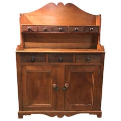 19th Century Country Step Back Server / Hutch or Cupboard, Possibly Canadian