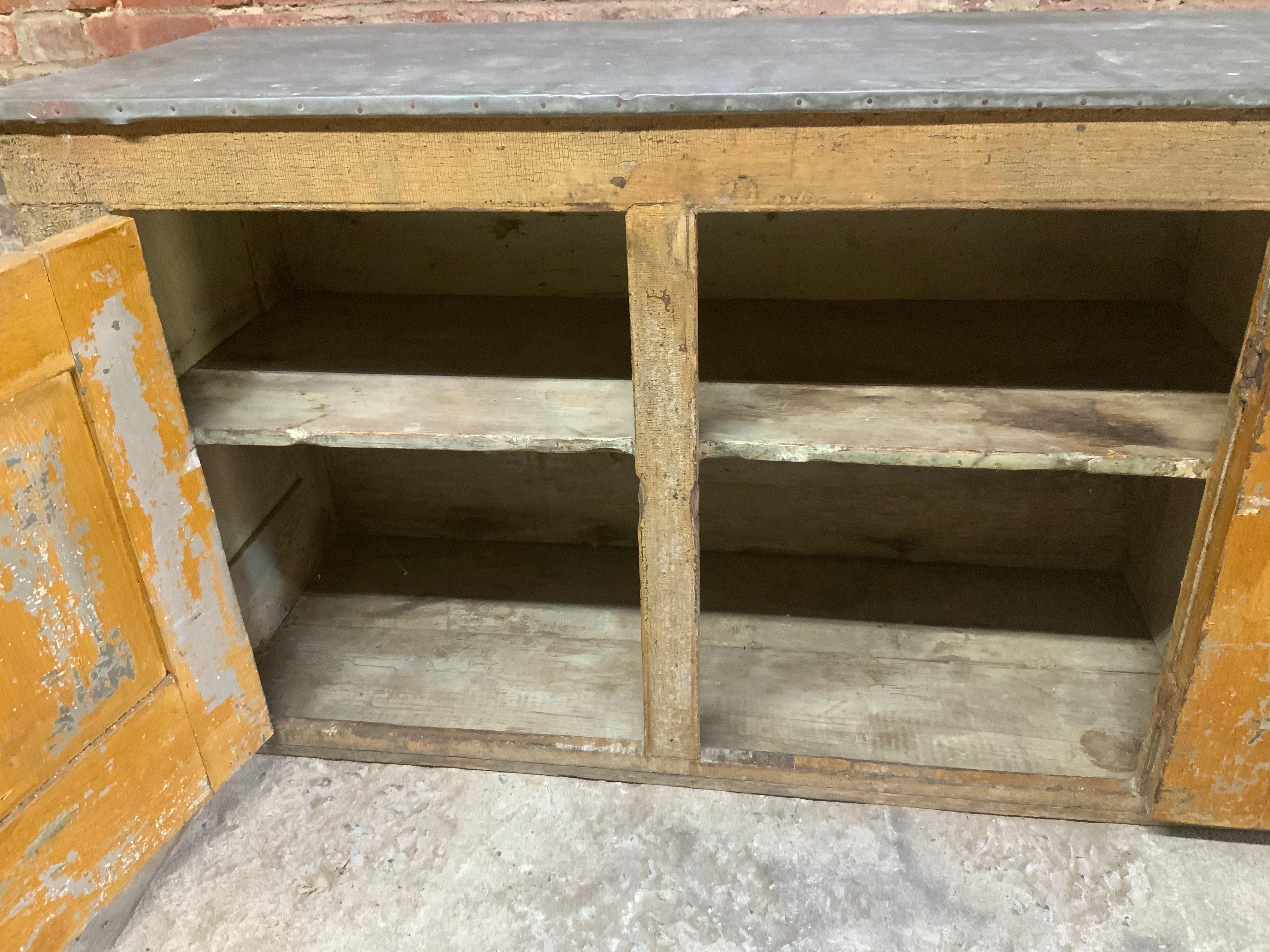 19th Century Country Zinc Top Dry Sink 7