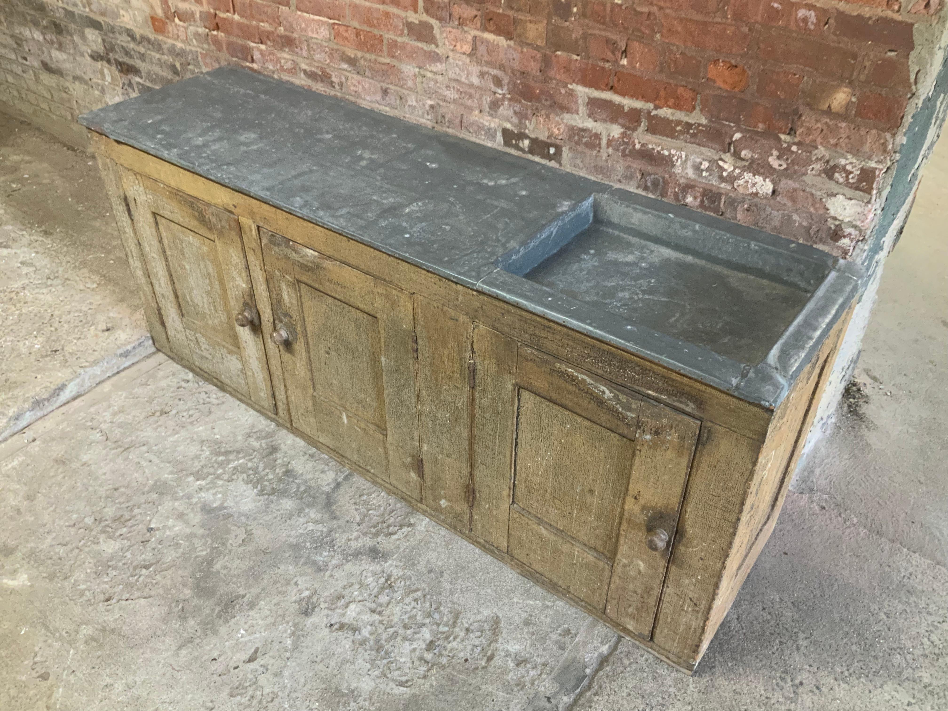 Late 19th Century 19th Century Country Zinc Top Dry Sink