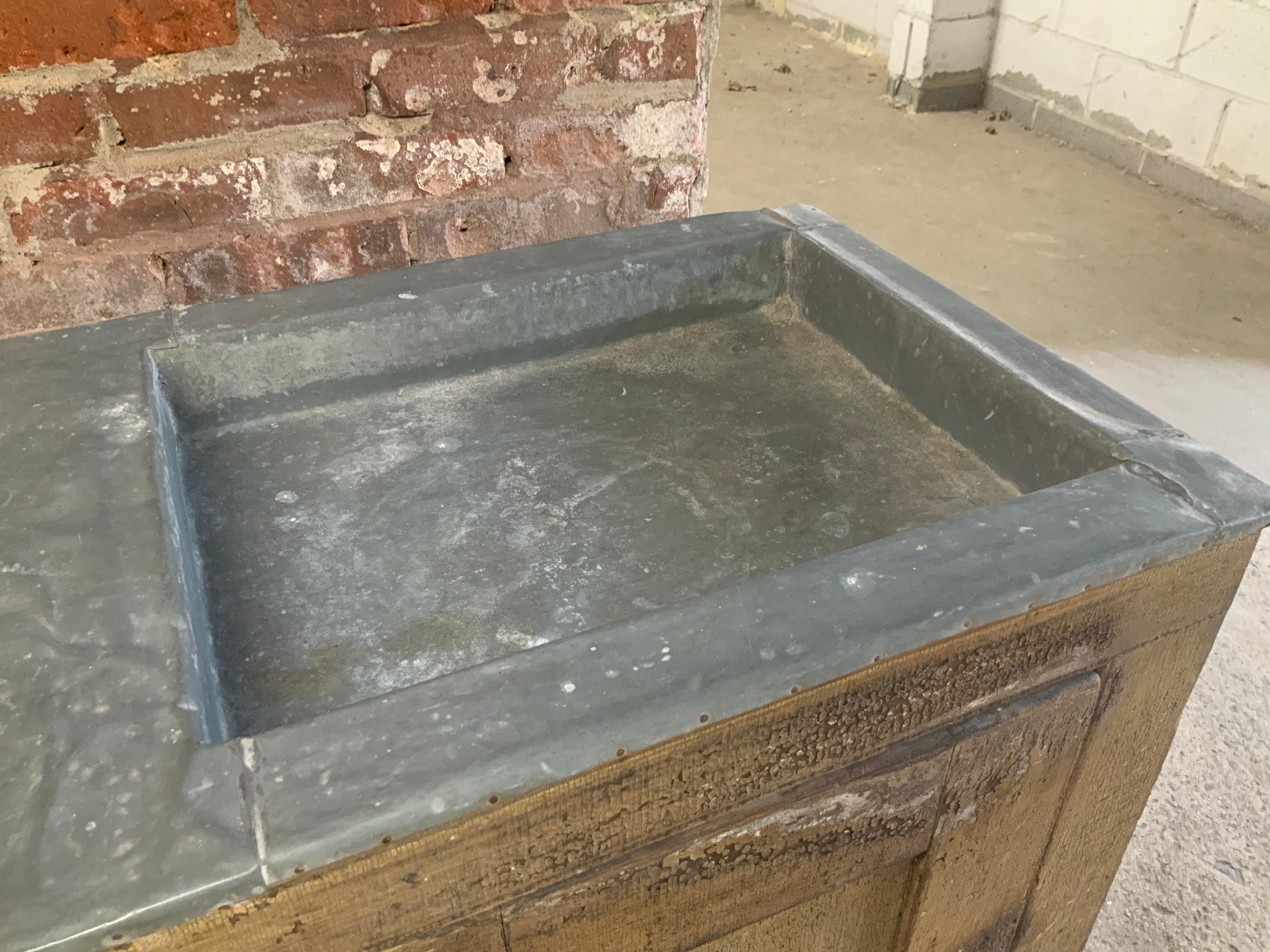 19th Century Country Zinc Top Dry Sink 1