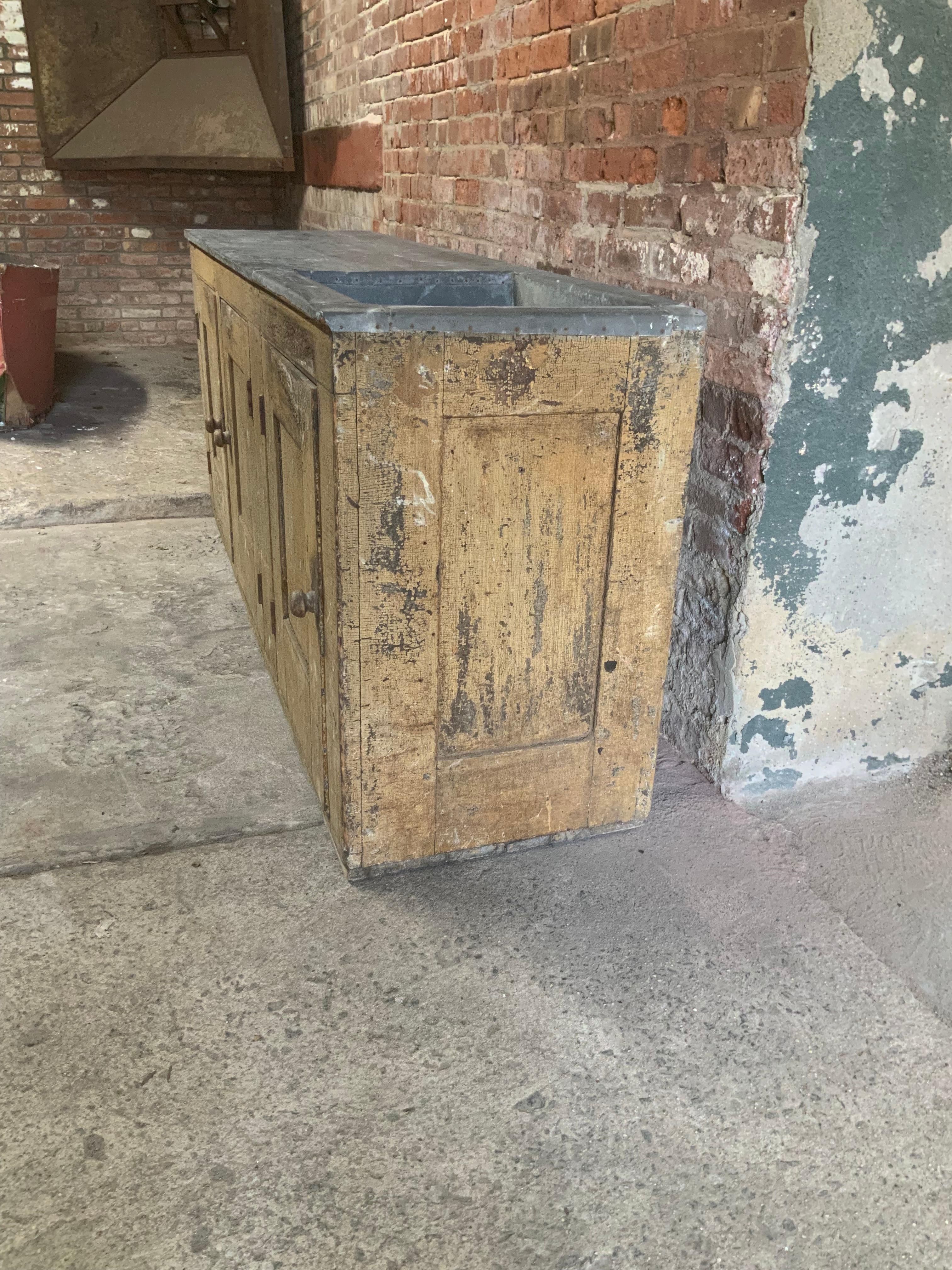 19th Century Country Zinc Top Dry Sink 3