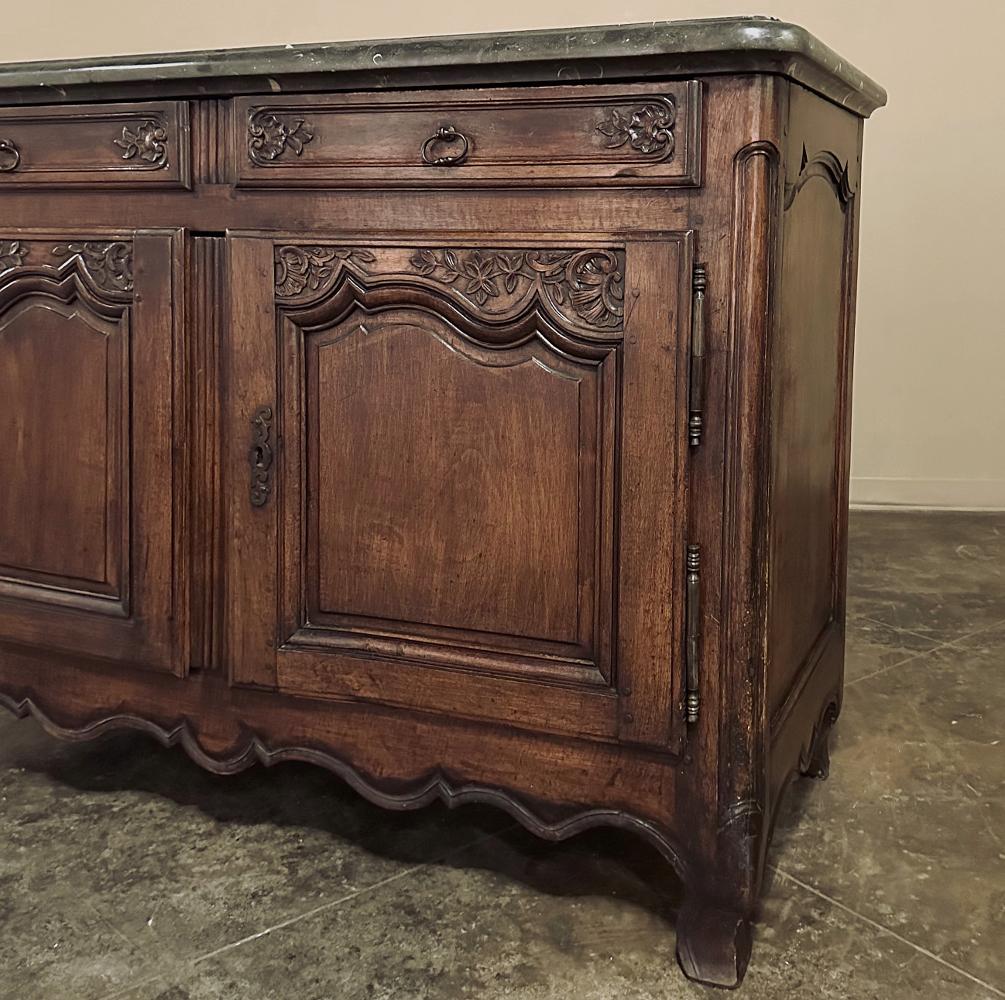 19th Century County French Walnut Buffet with Black Marble Top For Sale 5
