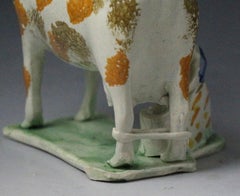 19th Century Cow Creamer Figure Yorkshire Pottery Rare Hobbled Leg Version