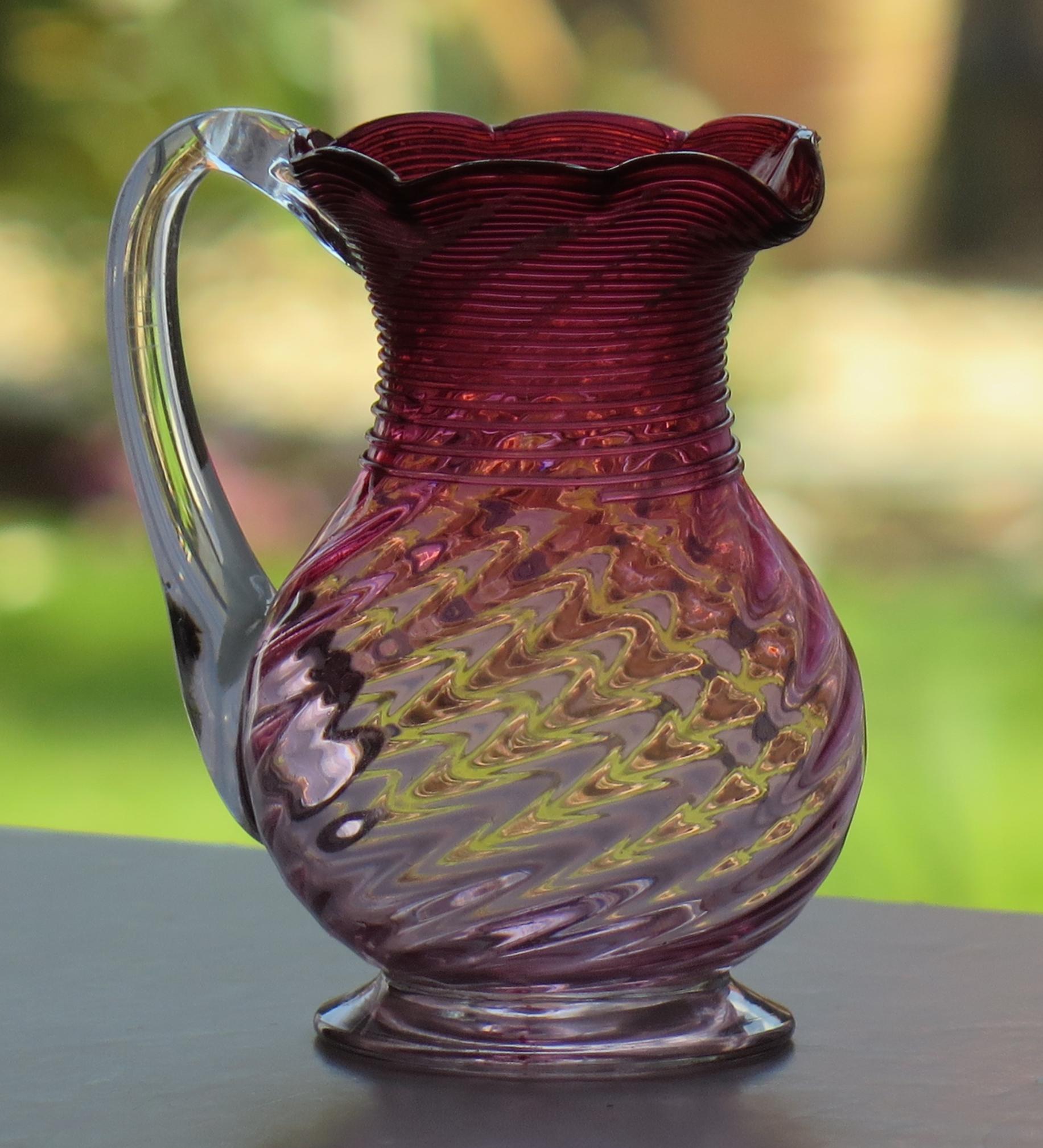 cranberry glass jug