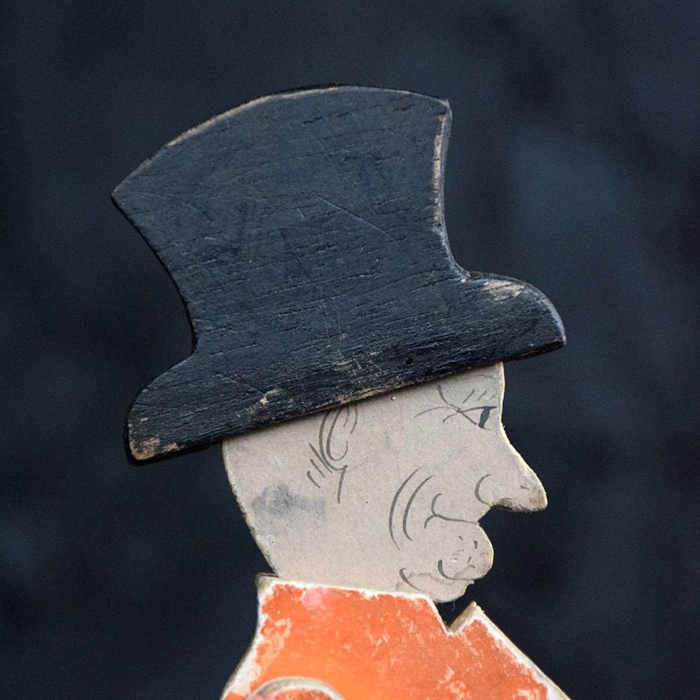 19th century Crandalls John Gilpin toy
 
We are proud to offer a rare survivor from the late 19th century. In the form of a fully articulated child’s toy. Made from pine, detailed in lithograph, and with a maker’s mark stamped on the inside leg of