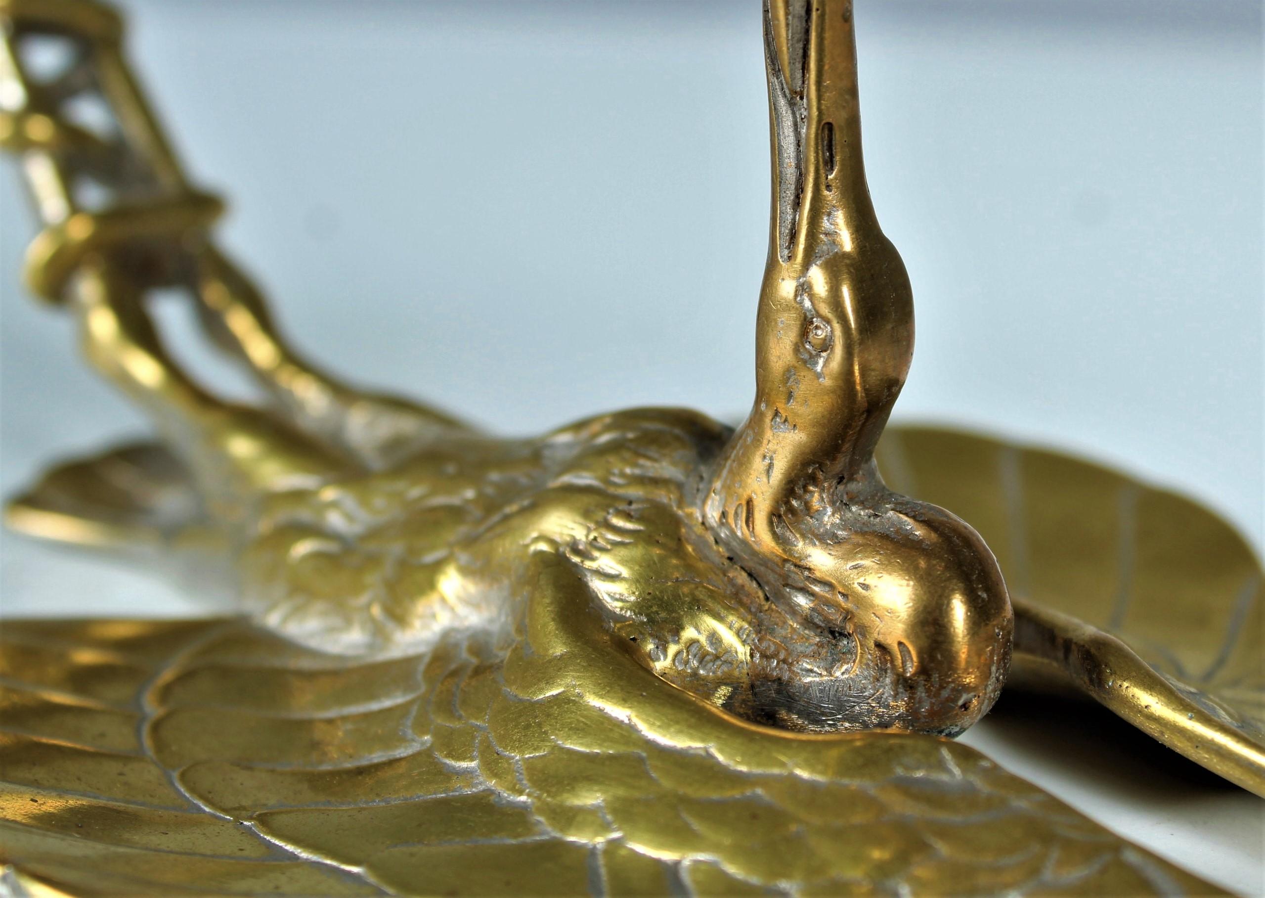 Crane-Kerzenhalter aus dem 19. Jahrhundert, Bronze, geriffelt, Frankreich (Spätviktorianisch) im Angebot