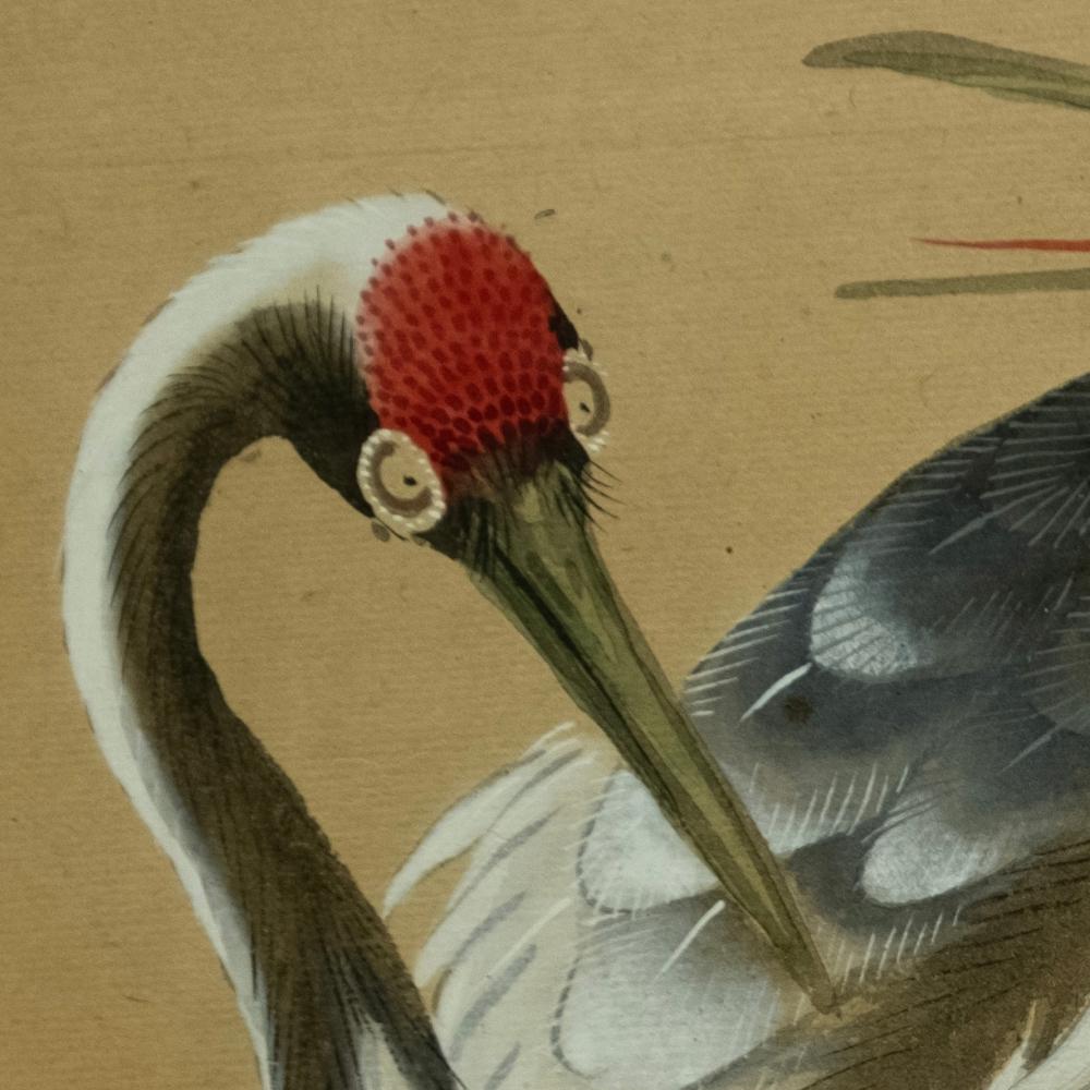 Crane-Raumteiler aus dem 19. Jahrhundert von Masuda Keido (1810-1875) (Vergoldet) im Angebot