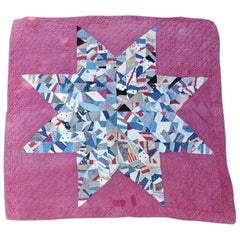 19th Century Crazy Scrap Star Quilt