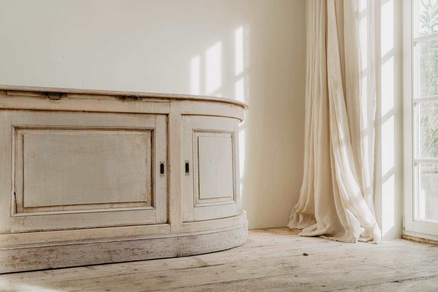 19th Century Creamcolored Pinewood Bakeryshop Counter/Enfilade/Dresser 3