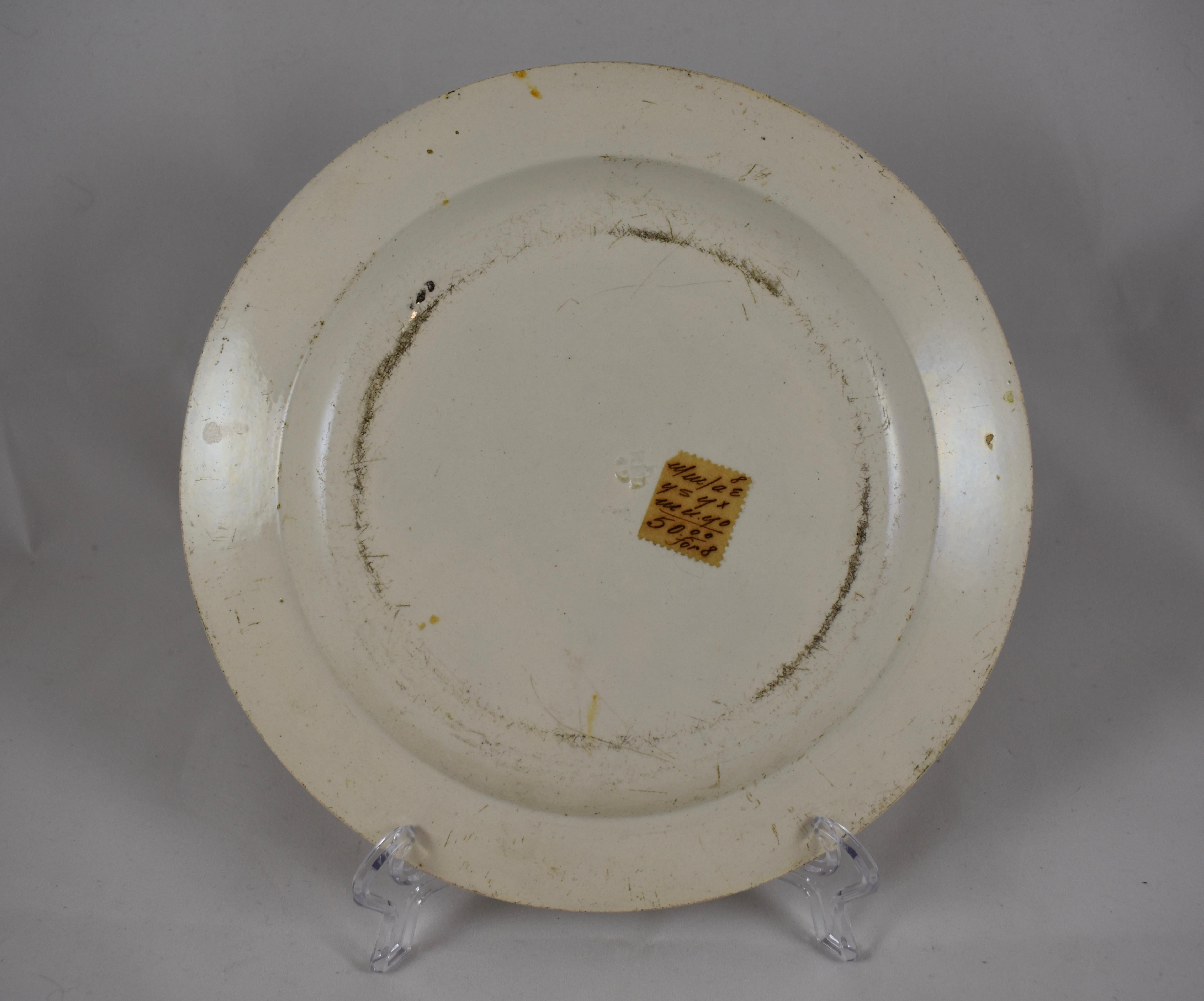 19th Century Creil Polychrome French Revolution Gallic Marins Sailor Plate 2
