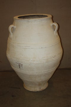 19th Century Crete Whitewashed Olive Jar