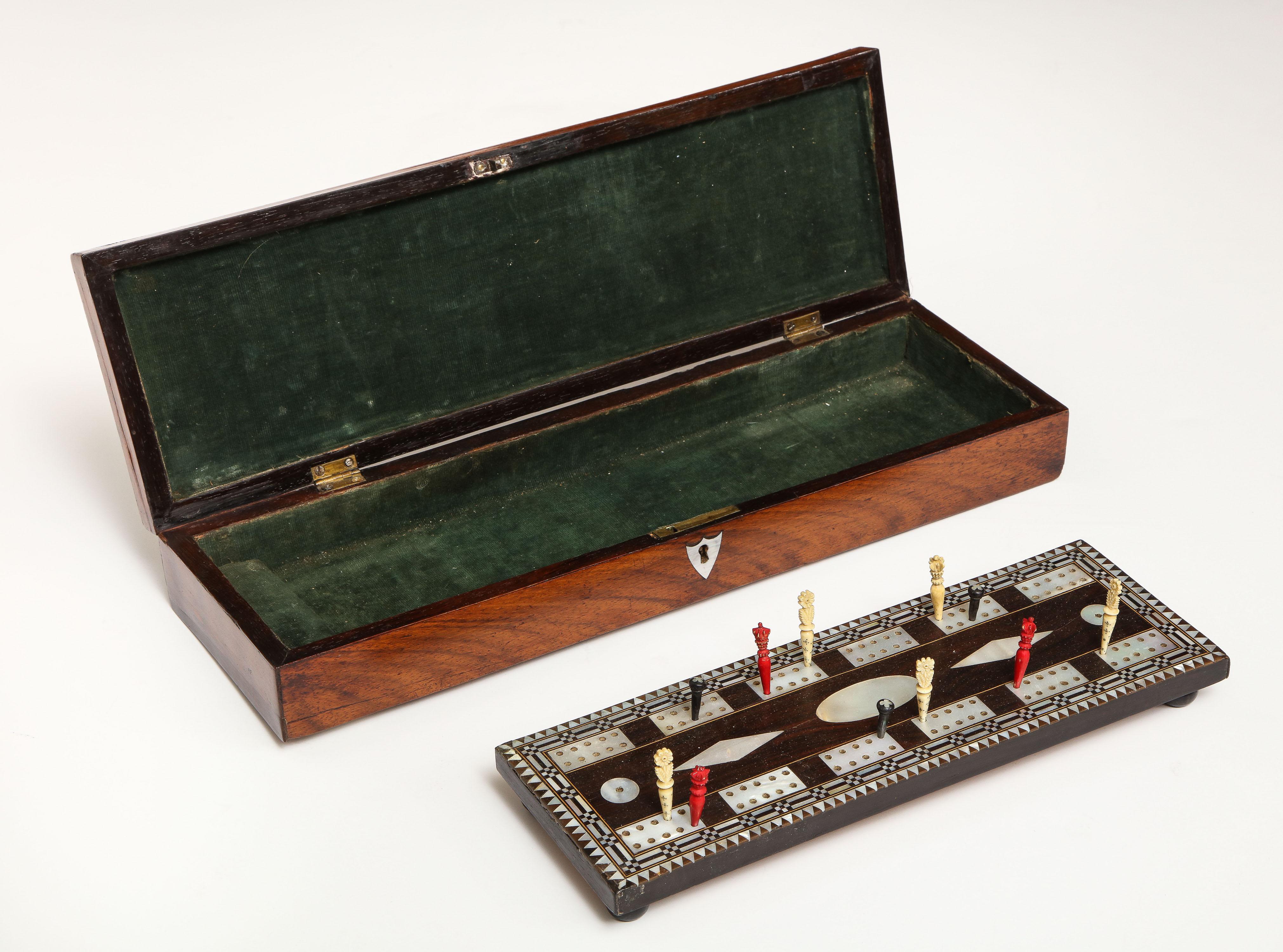 19th Century Cribbage Board, Boxed In Good Condition For Sale In New York, NY