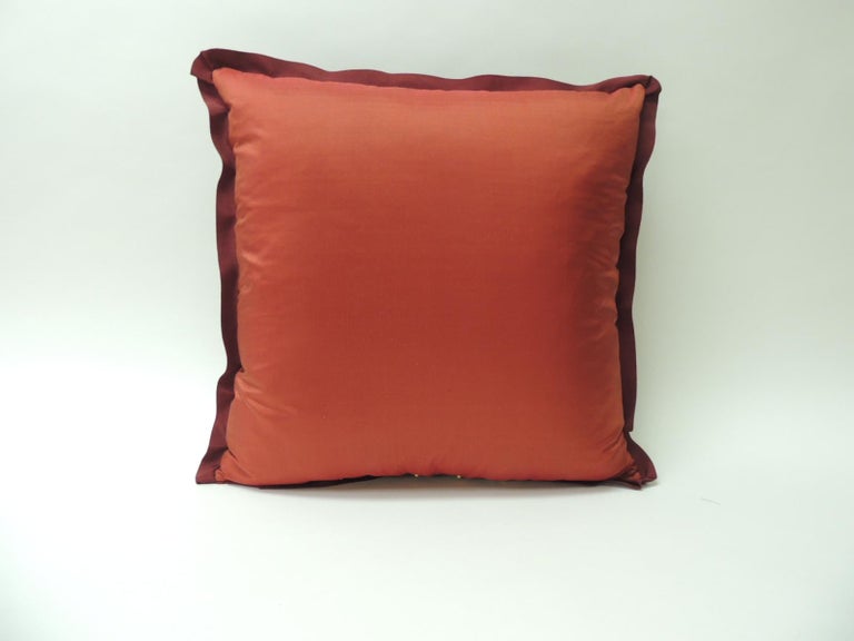 19th Century Crimson Red And Gold Crest Applique Velvet Decorative