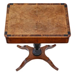 19th Century Crossbanded Walnut Tea Supper Table Side Occasional