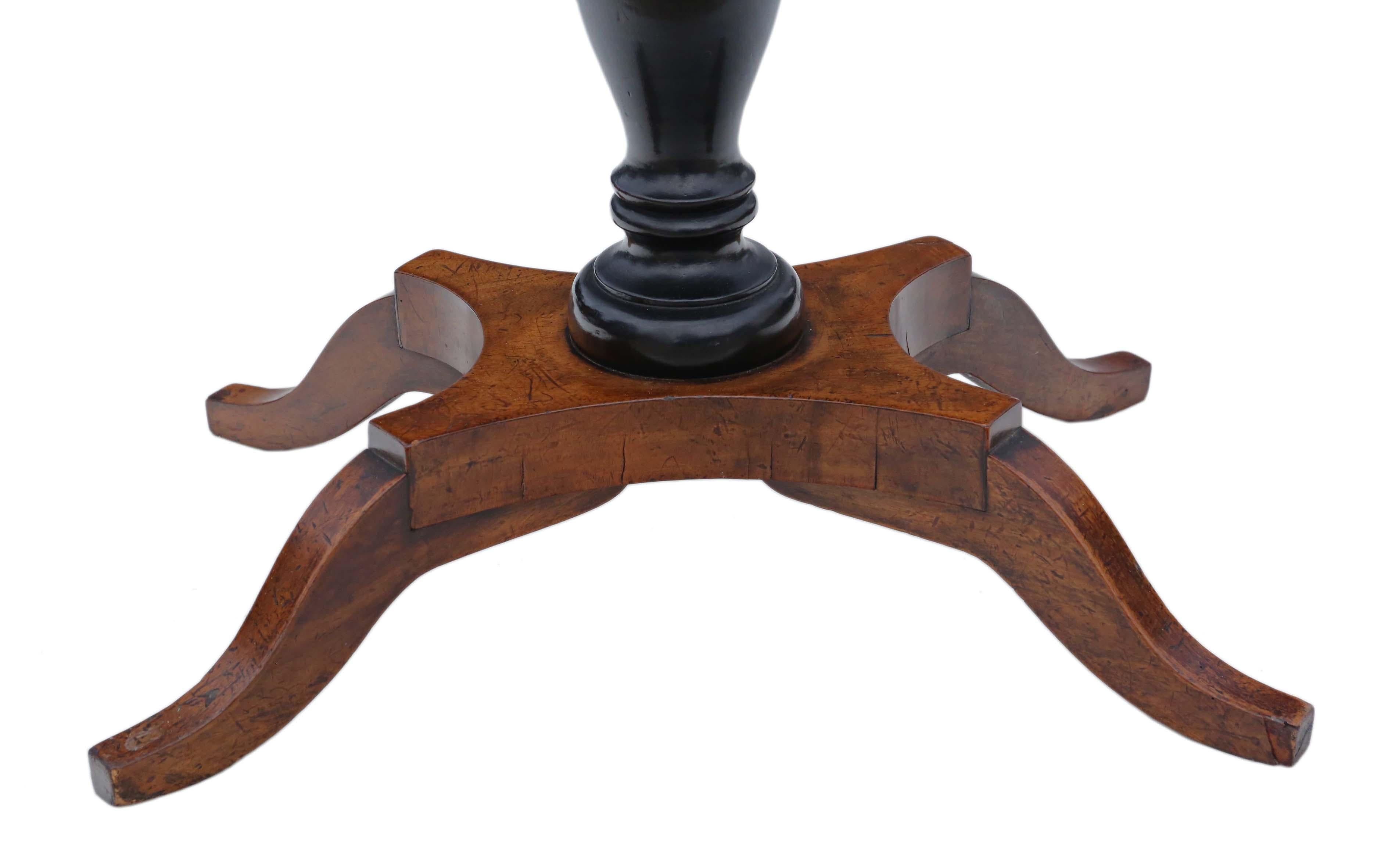 19th Century Crossbanded Walnut Tea Supper Table Side Occasional For Sale 5