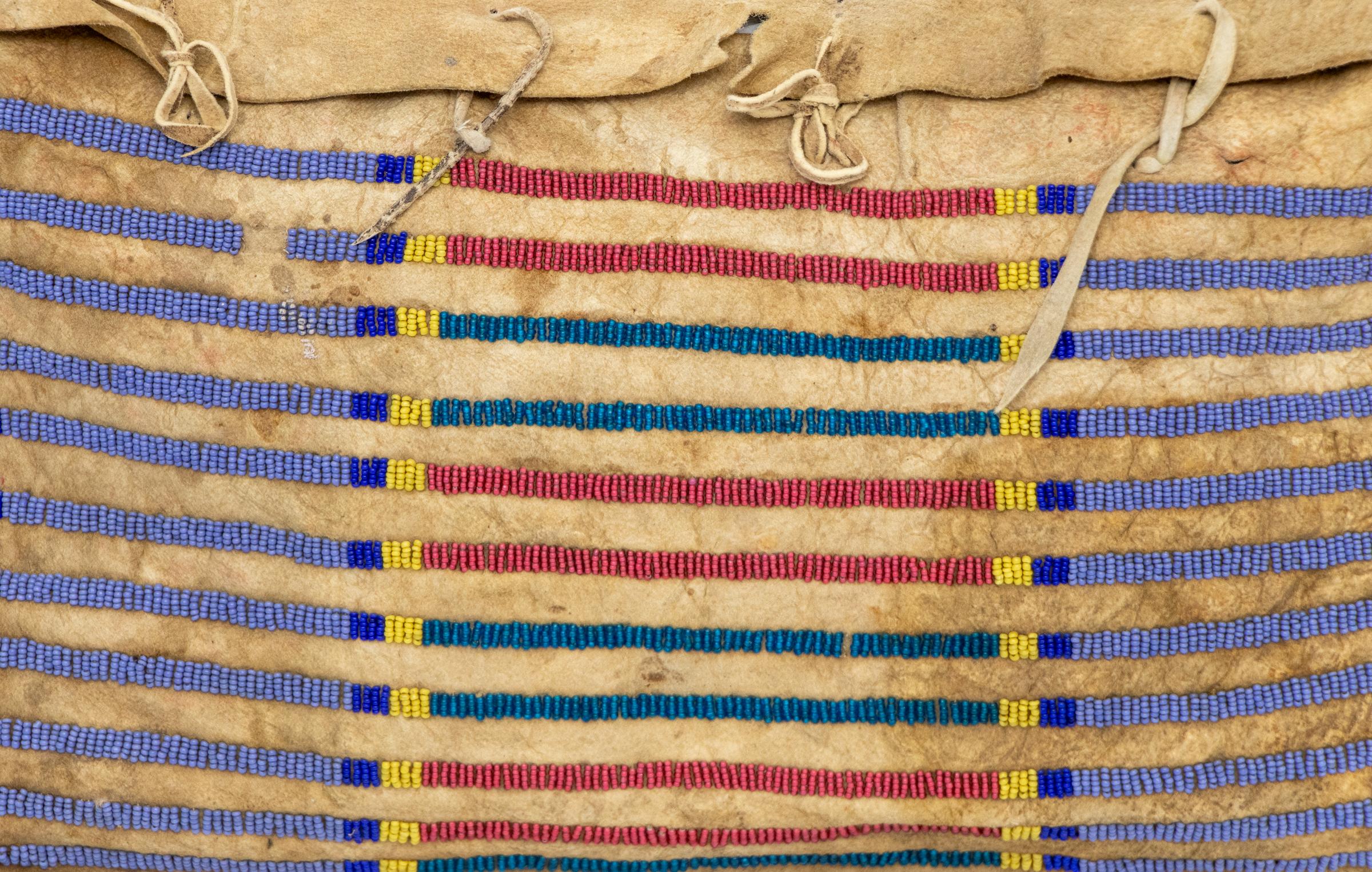 American 19th Century Crow Beaded Tepee Bag, Plains Indian Antique, Circa 1860-1875 For Sale