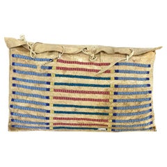 Borsa Tepee con perline Crow del XIX secolo, antico indiano delle pianure, CIRCA 1860-1875