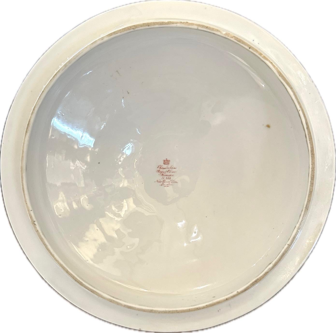 Porcelain Early 19th c. Chamberlain's Regent China Worcester Circular Tureen & stand