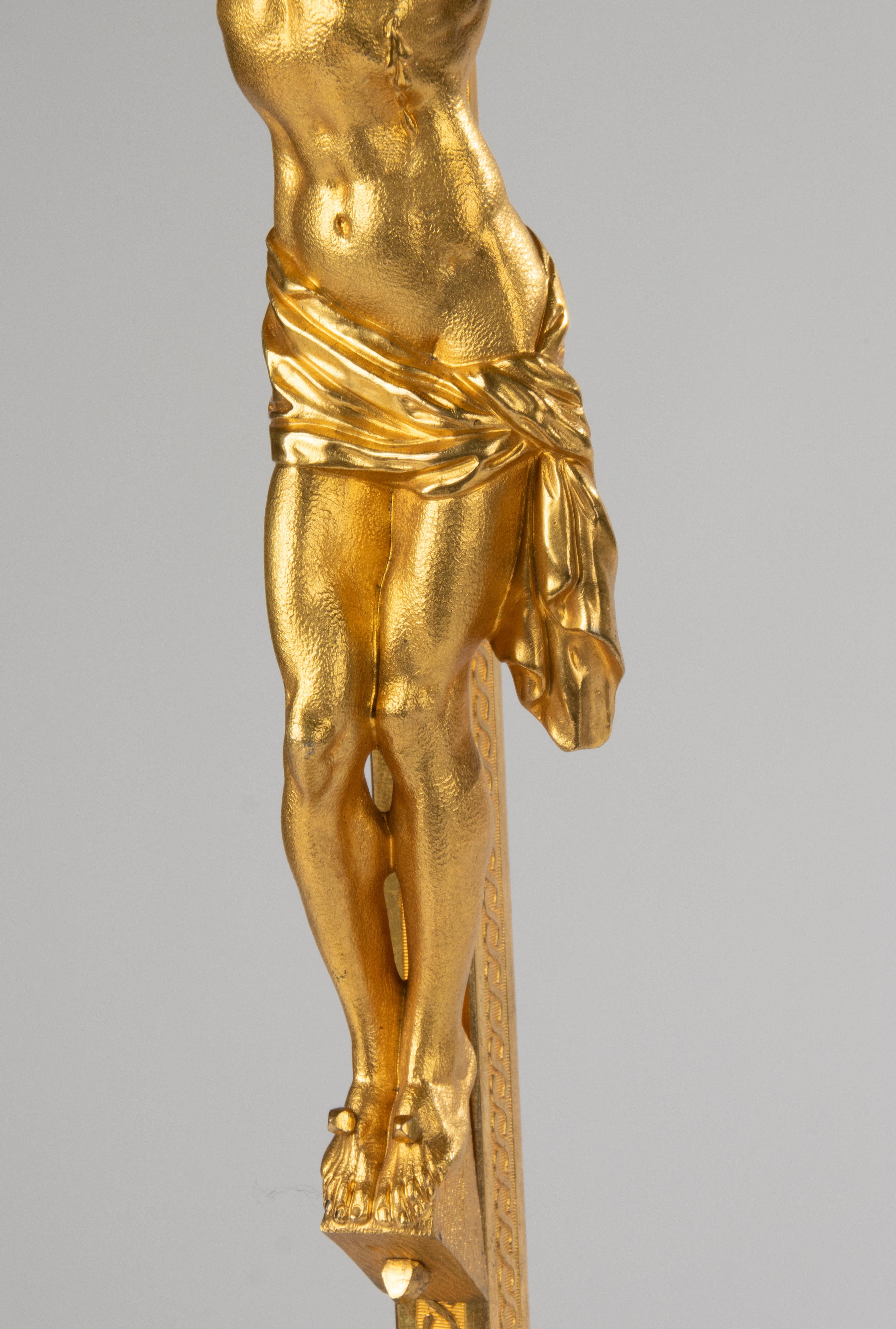 19th Century Crucifix - Gilt Bronze - Napoleon III - Serpent & Sunburst Details en vente 7