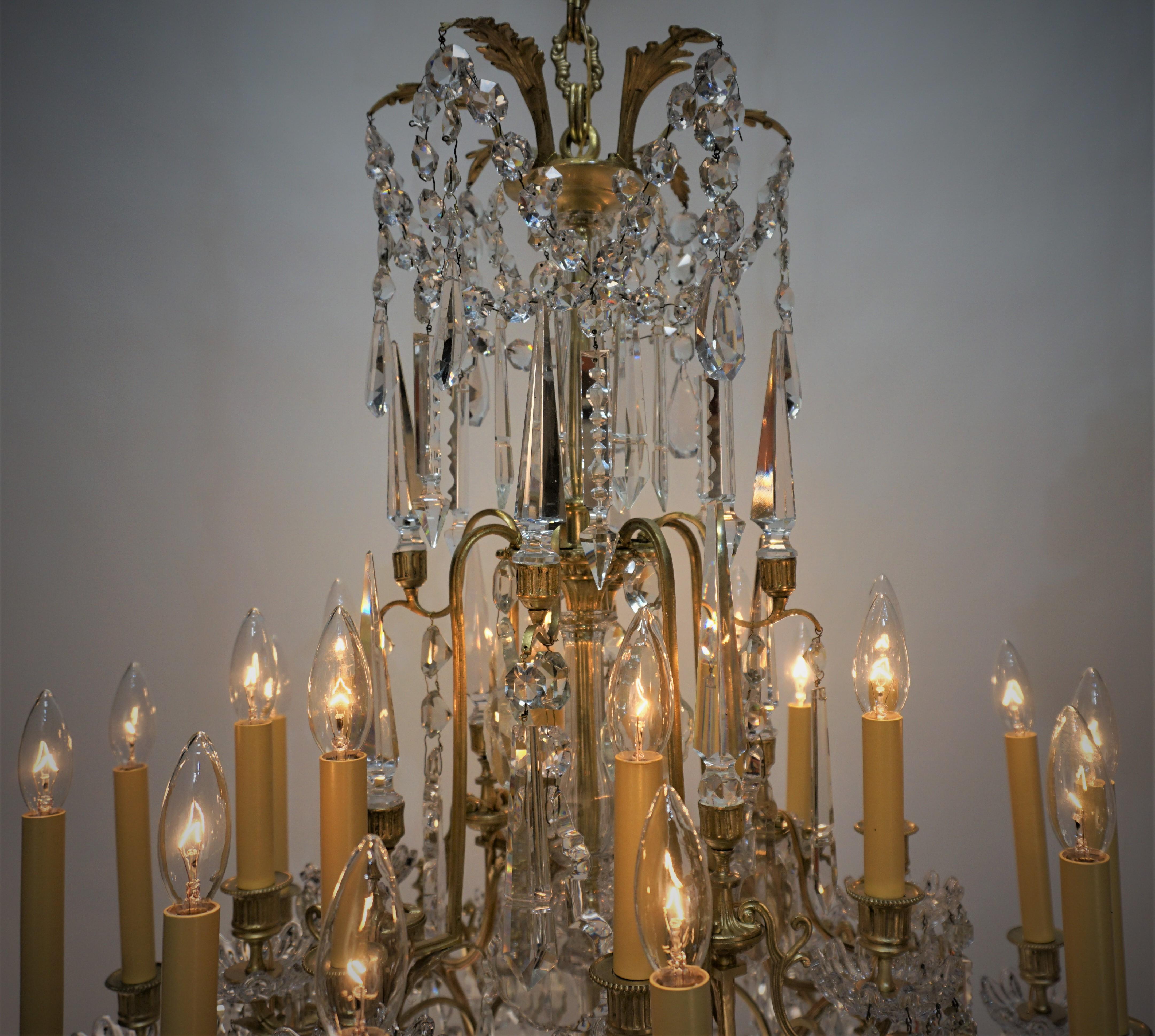 19th Century Crystal and Bronze Chandelier by Baccarat 7