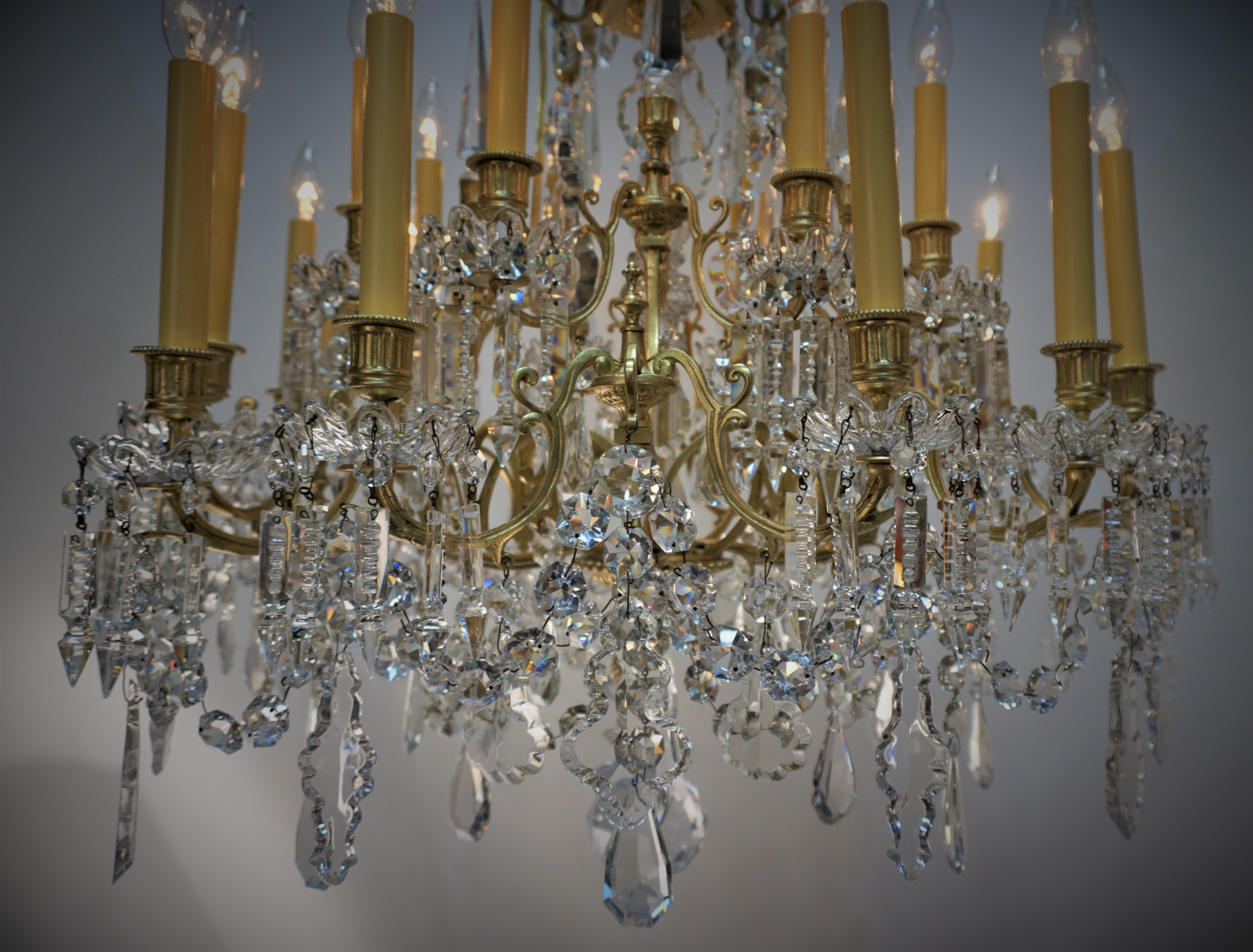19th Century Crystal and Bronze Chandelier by Baccarat 3