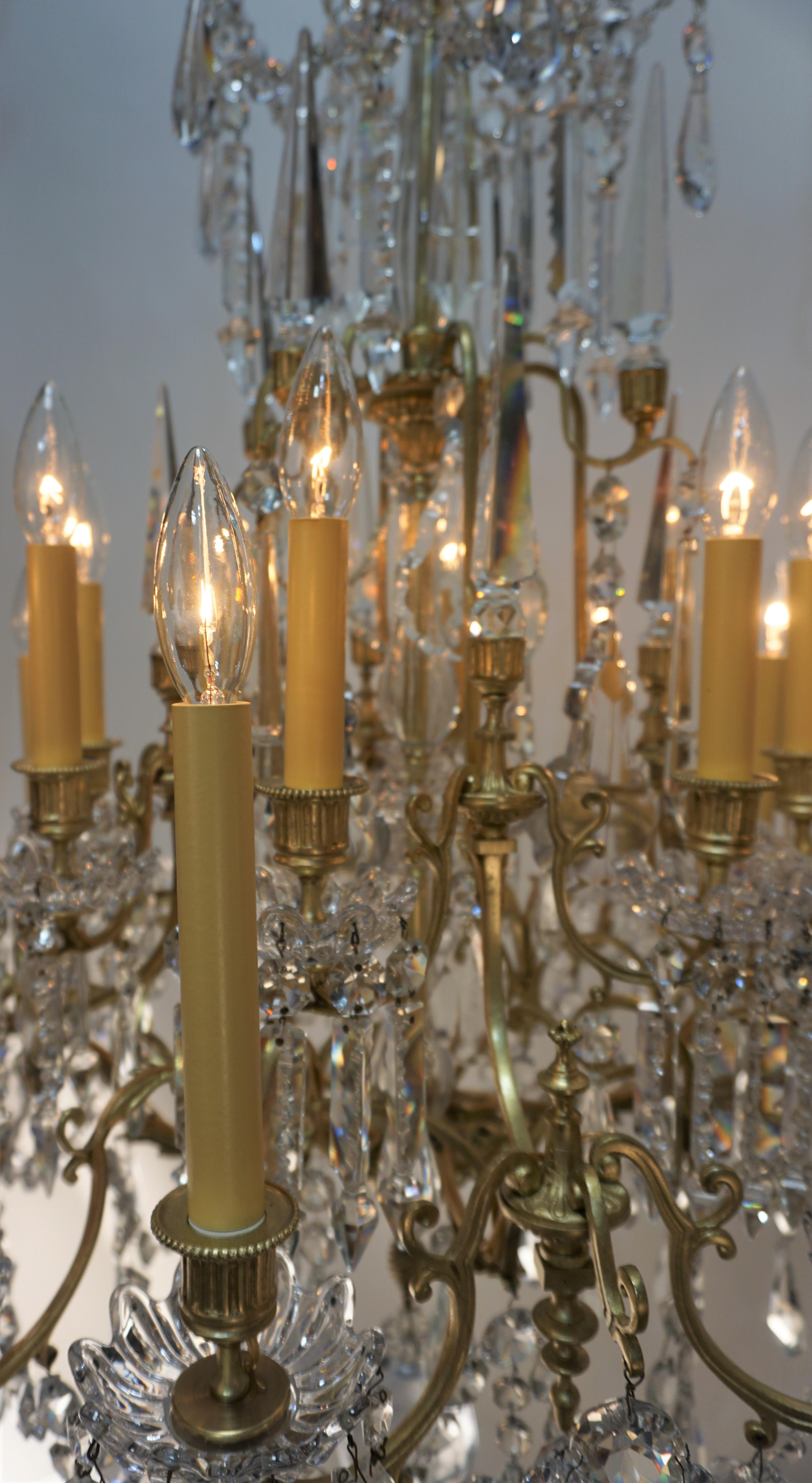 19th Century Crystal and Bronze Chandelier by Baccarat 6