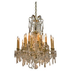 19th Century Crystal and Bronze Chandelier by Baccarat