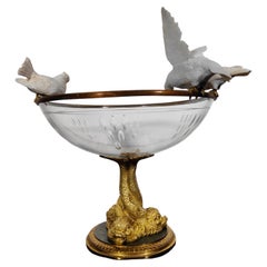 19th Century Crystal and Porcelain Centerpiece