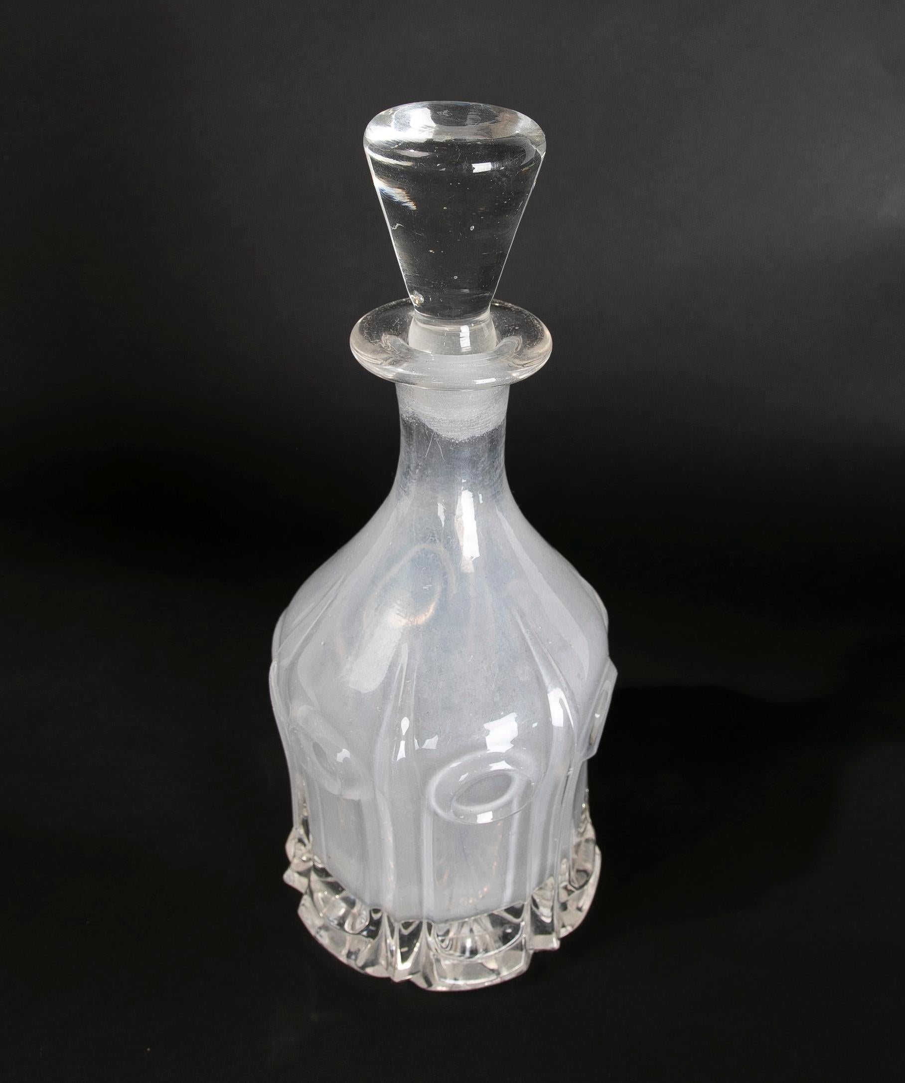Spanish 19th Century  Crystal Apothecary Bottle with Stopper For Sale