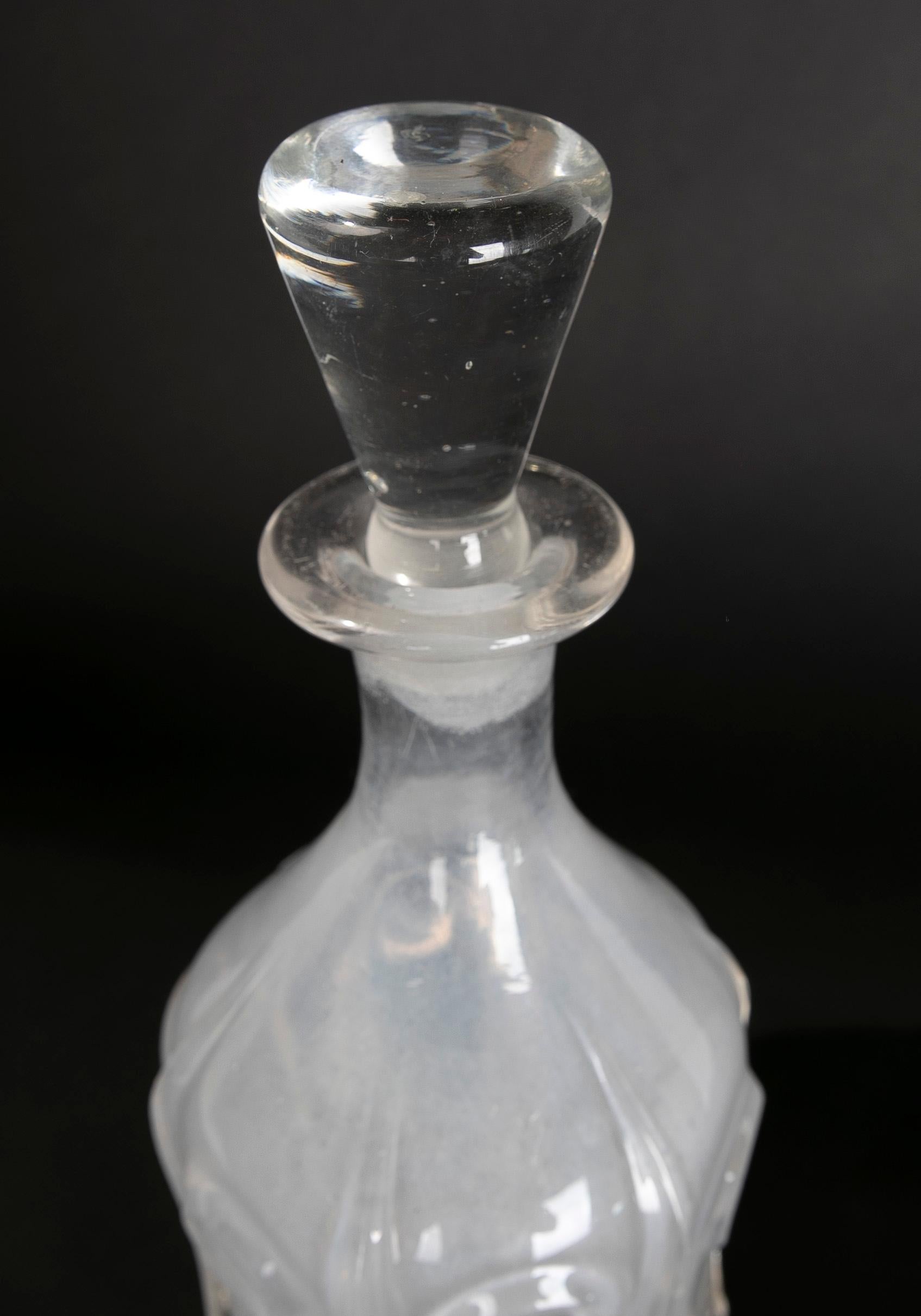 19th Century  Crystal Apothecary Bottle with Stopper For Sale 2