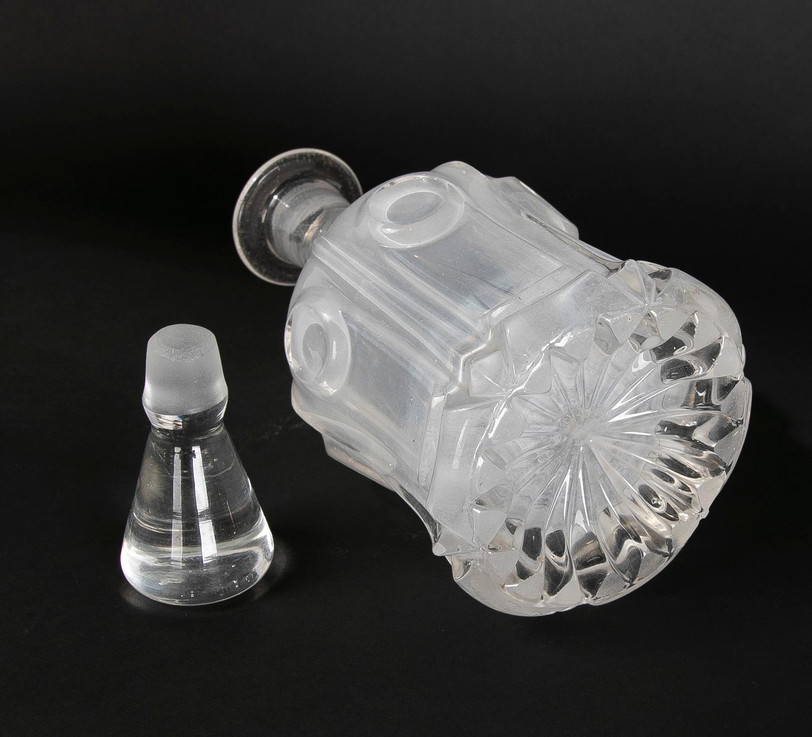 19th Century  Crystal Apothecary Bottle with Stopper For Sale 4