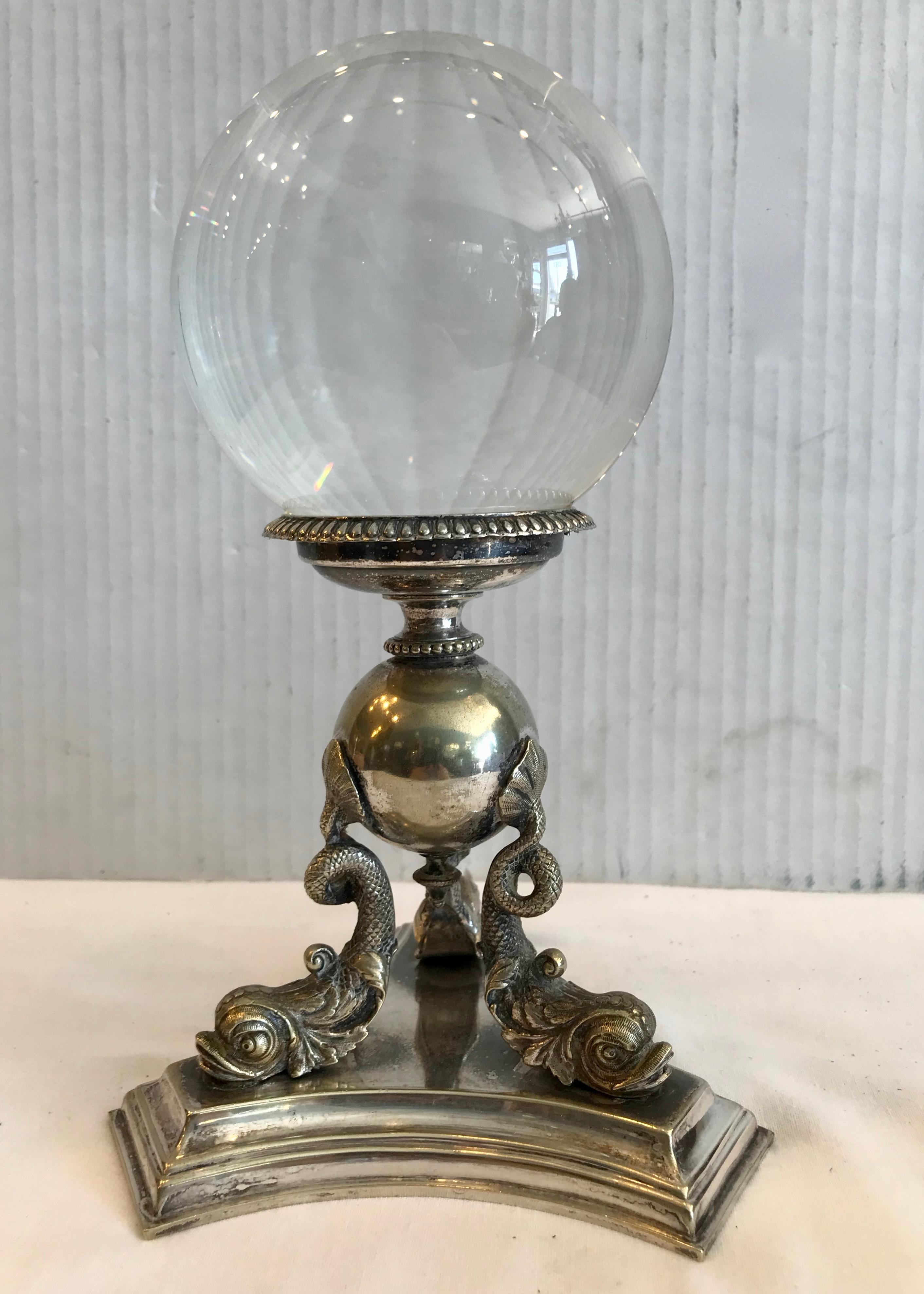 antique crystal ball stand