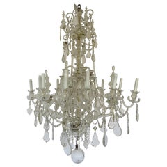 19th Century Crystal Chandelier, 12 and 4 Lights