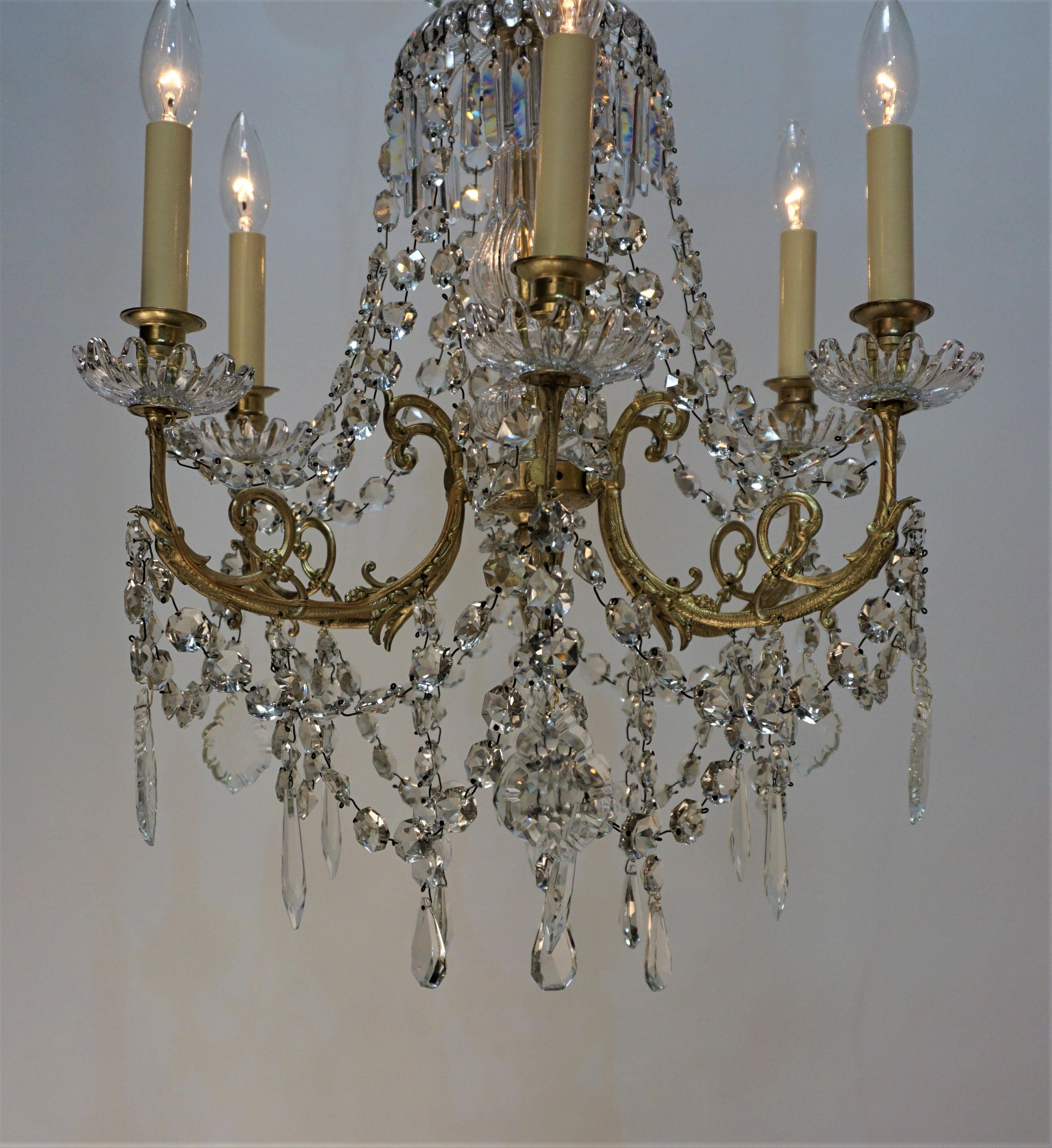 French 19th Century Crystal Chandelier by Portieux