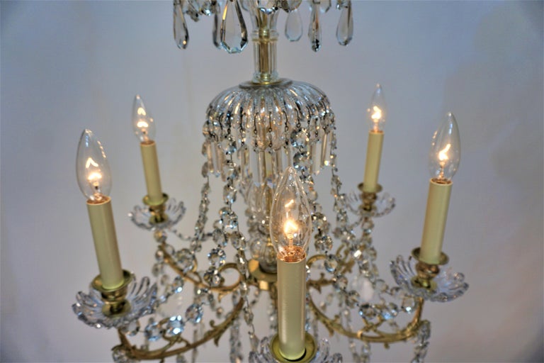 Bronze 19th Century Crystal Chandelier by Portieux
