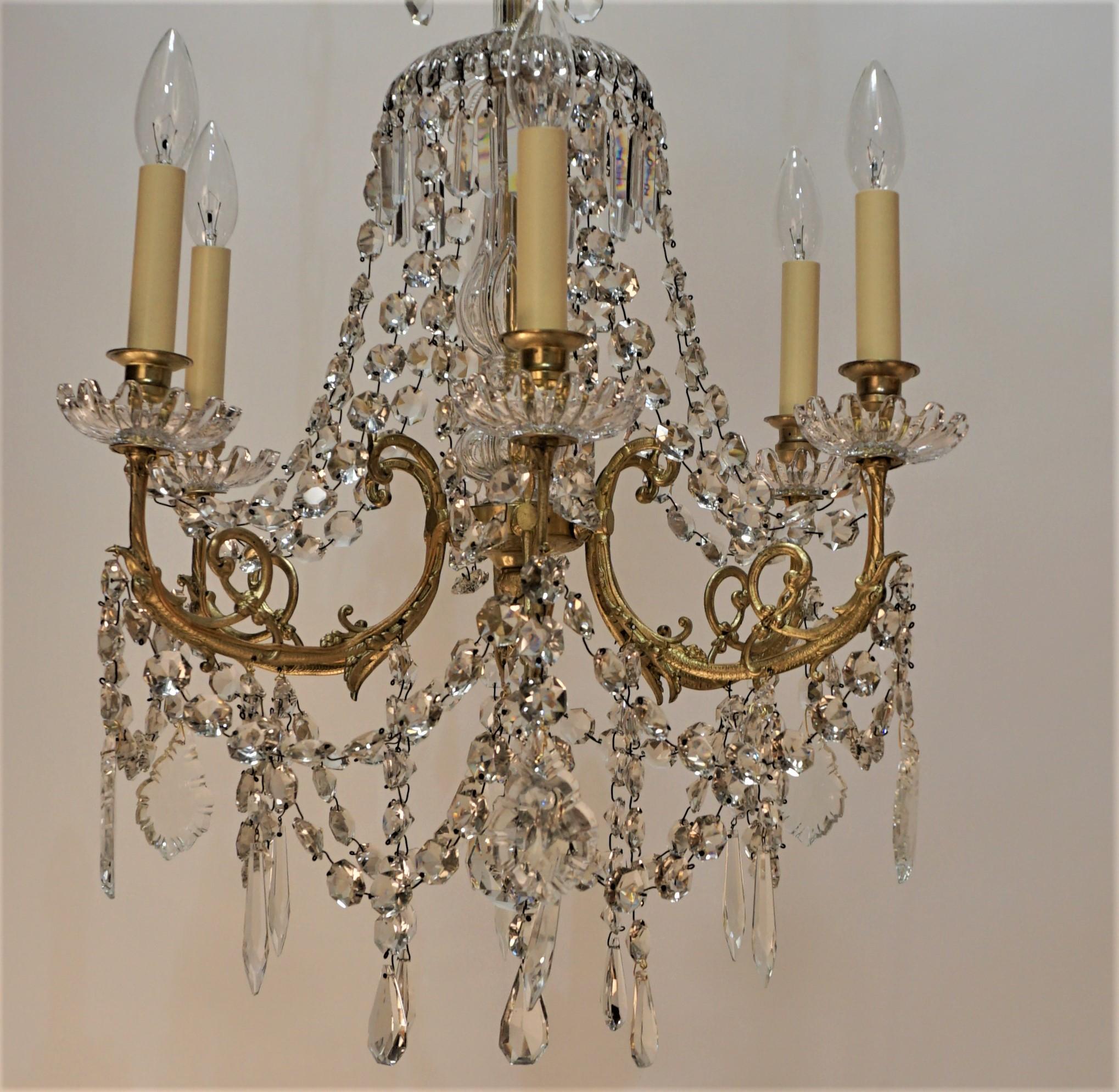 19th Century Crystal Chandelier by Portieux 3