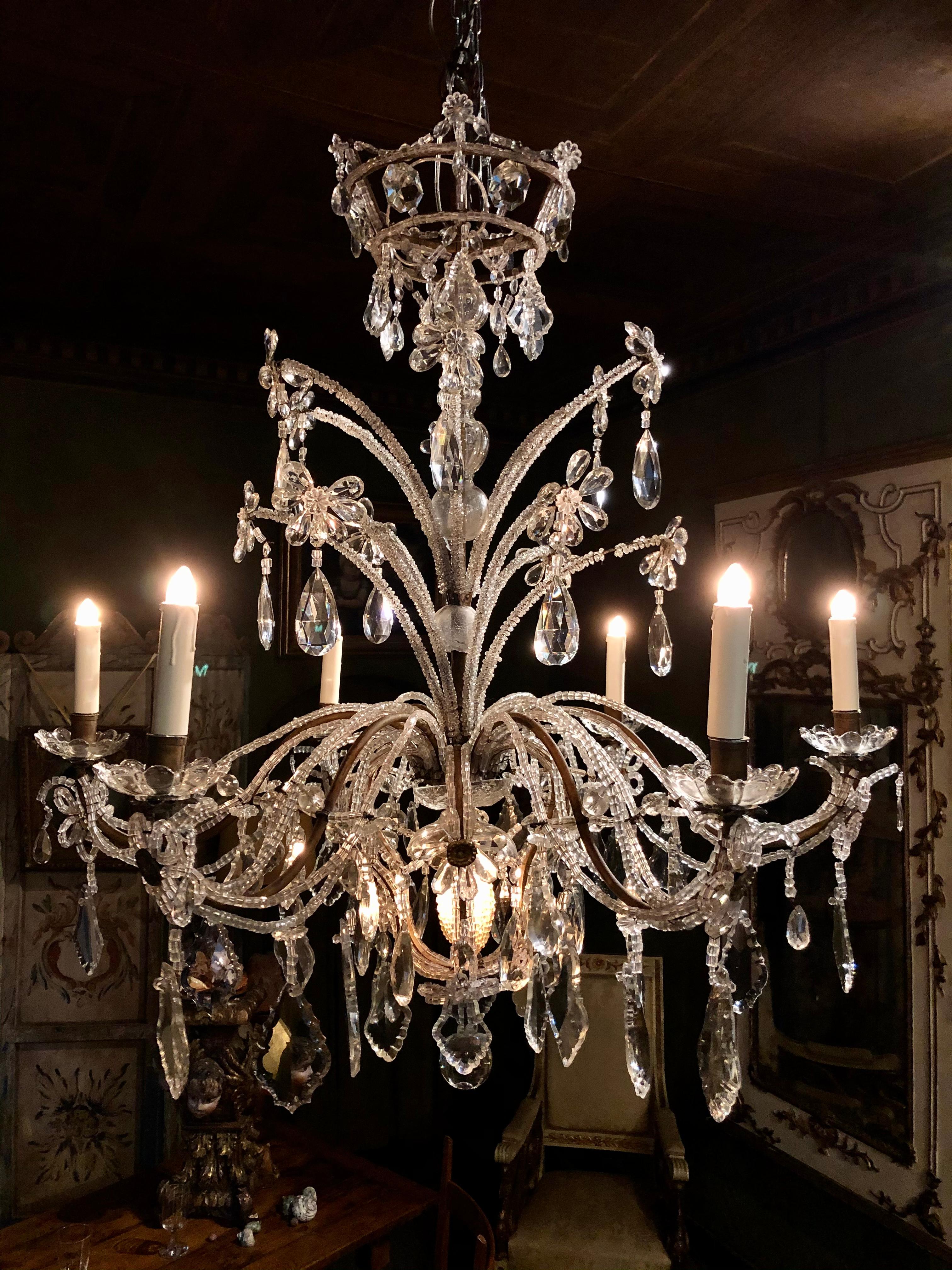 Napoleon III 19th Century Crystal Chandelier For Sale