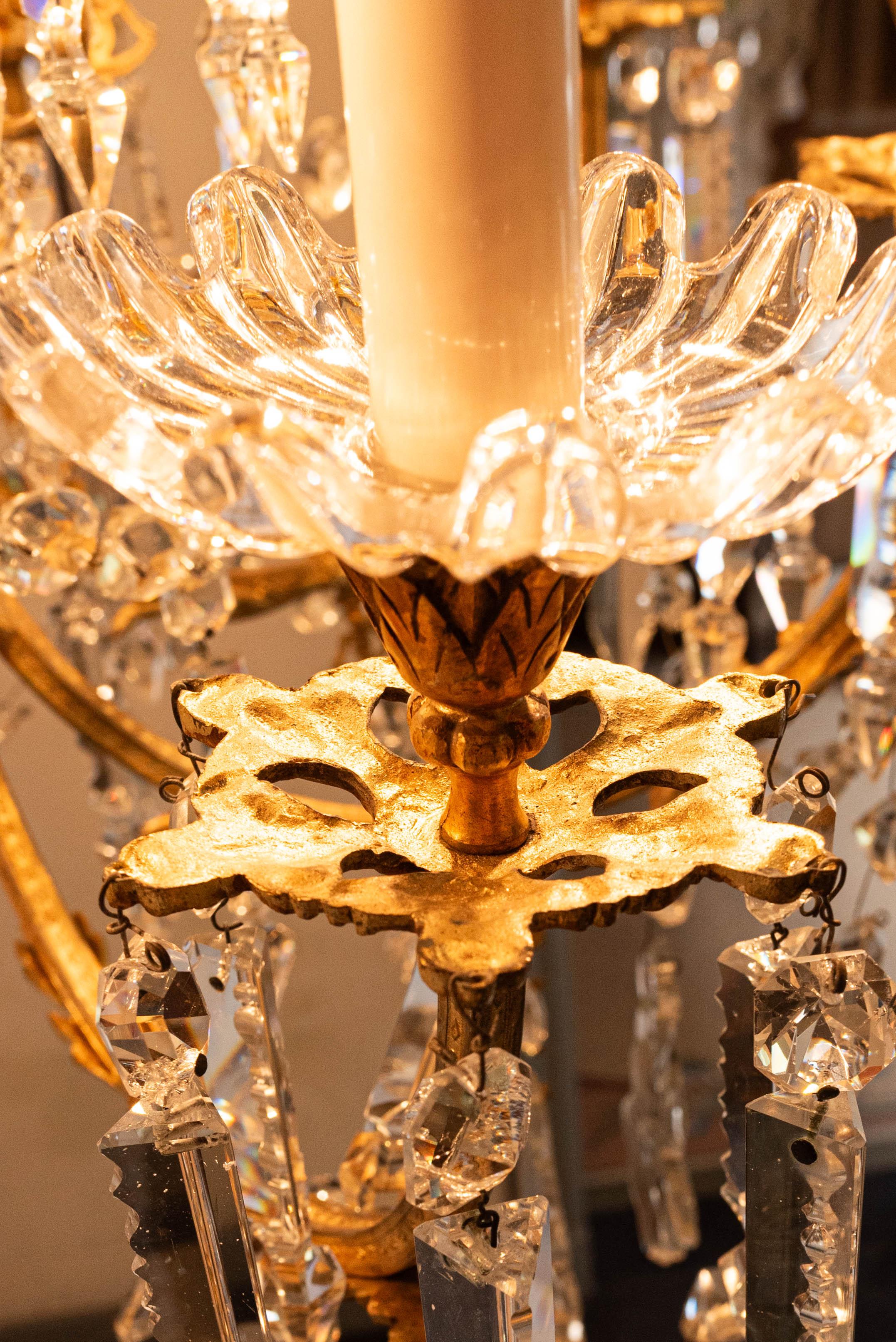 Lampadario di cristallo del XIX secolo In condizioni buone in vendita a Oostende, BE