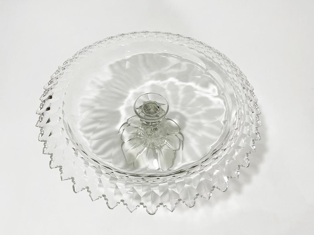 19th Century Crystal Footed Turnover Bowl For Sale 1