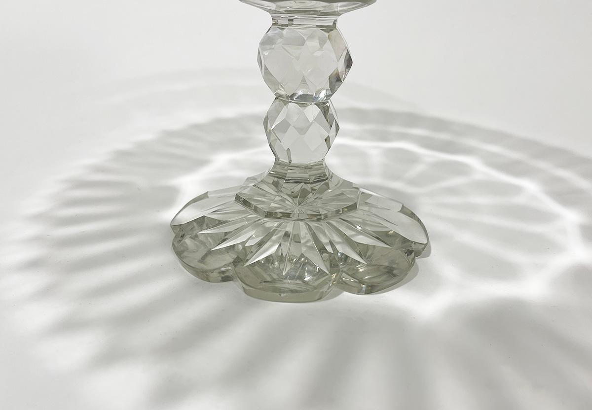 Coupe à pied en cristal du 19e siècle en vente 2