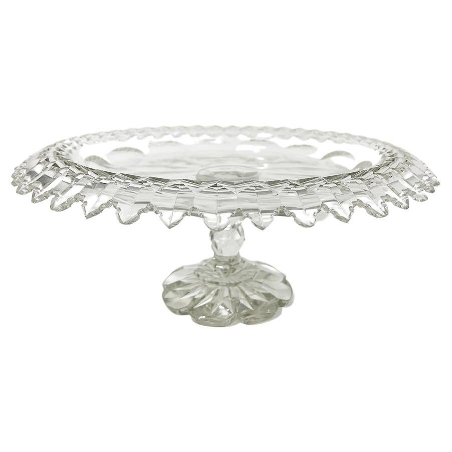 19th Century Crystal Footed Turnover Bowl For Sale